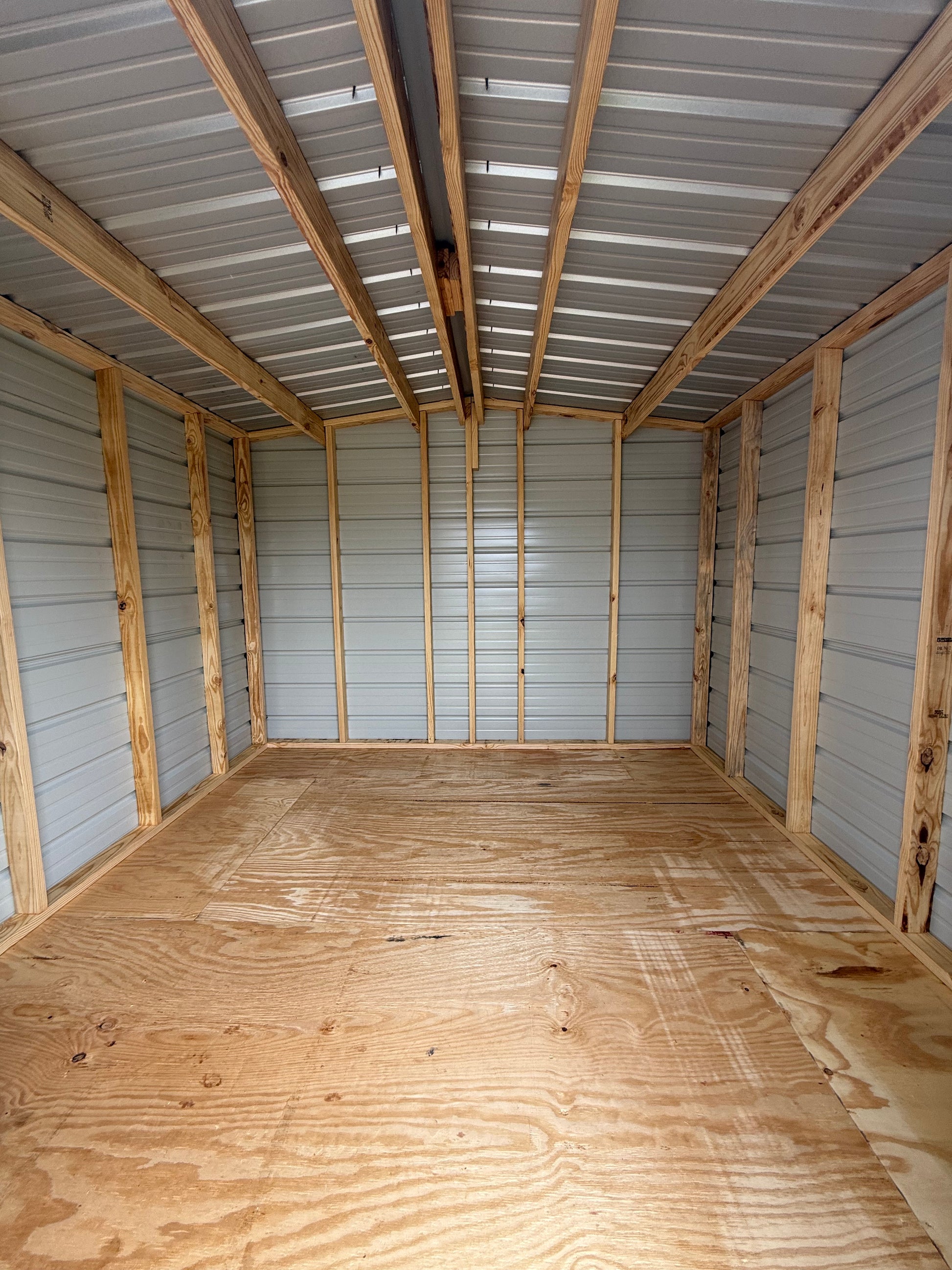 inside view of 10x10 regular roof portable building 