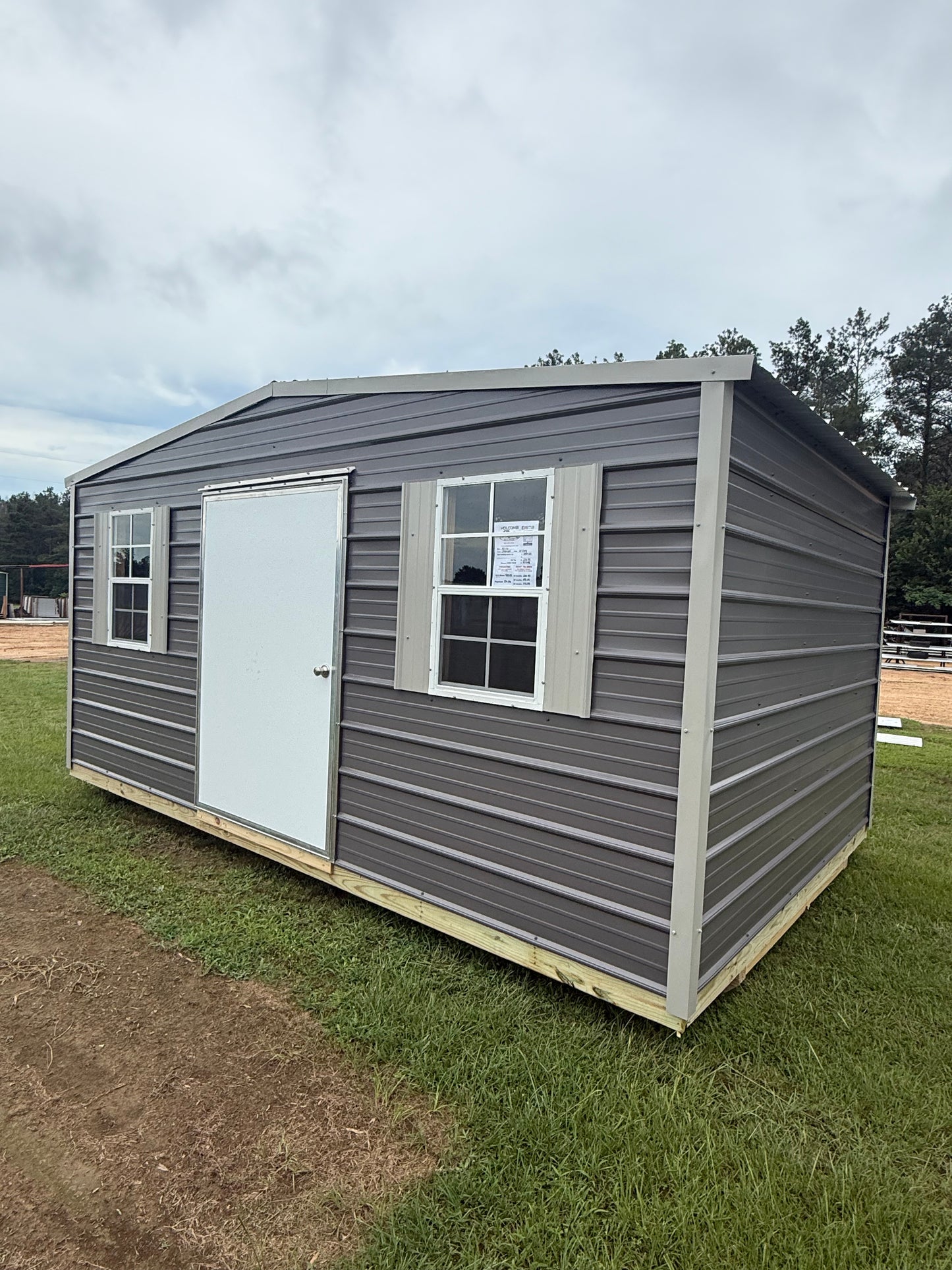 10x16 regular roof portable building charcoal/gray