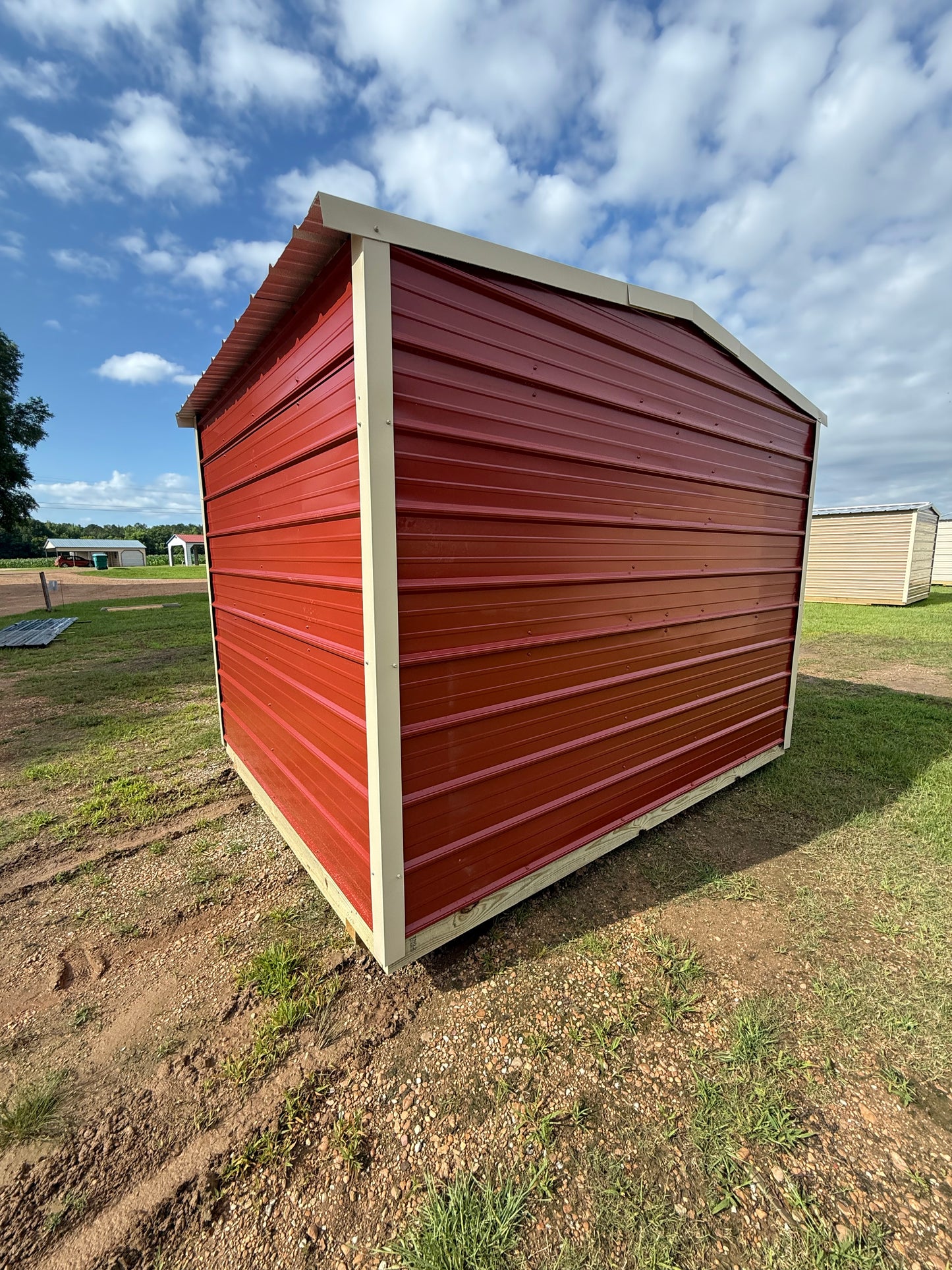 back/side of 8x10 regular roof portable building