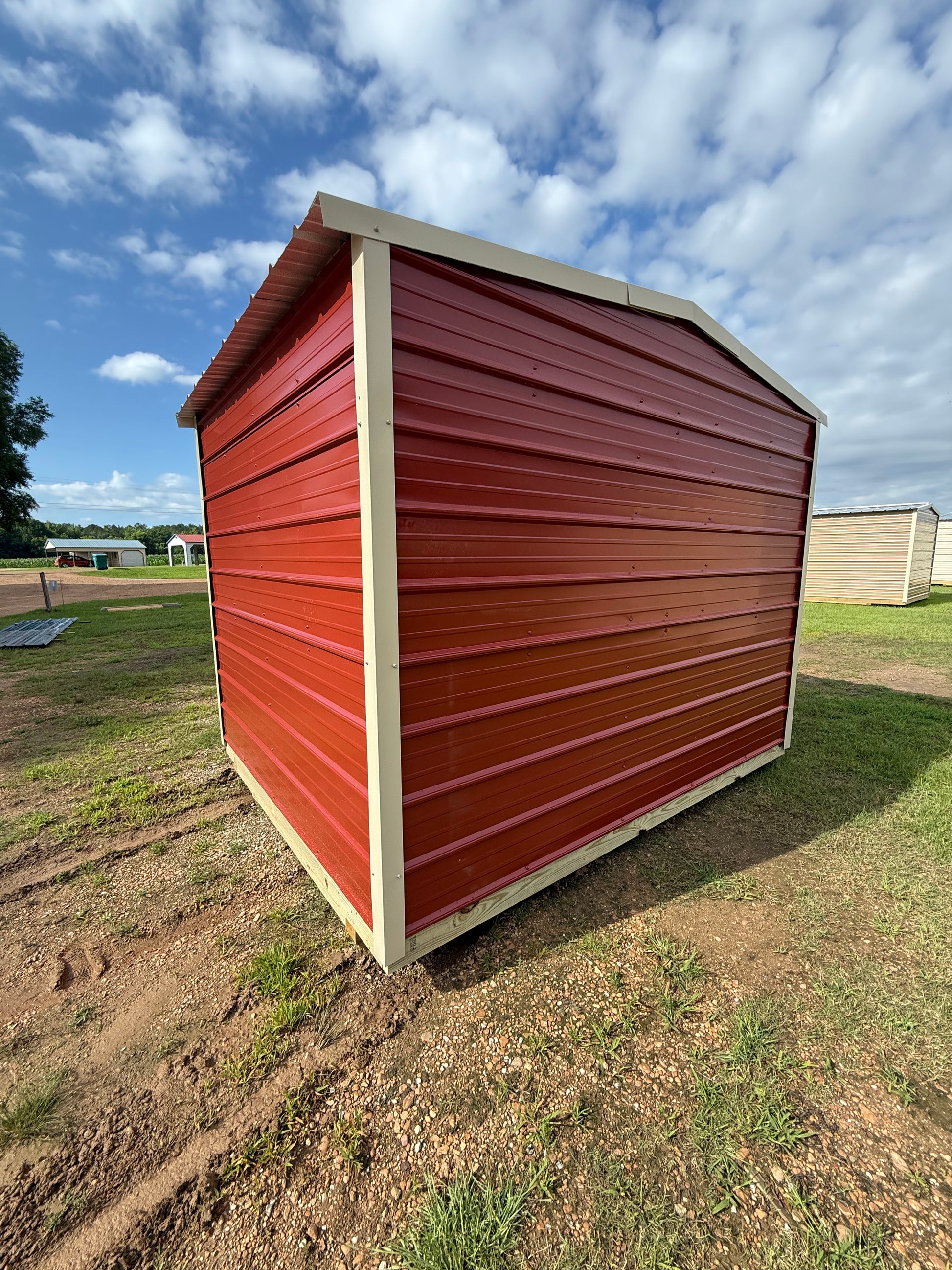 back/side of 8x10 regular roof portable building