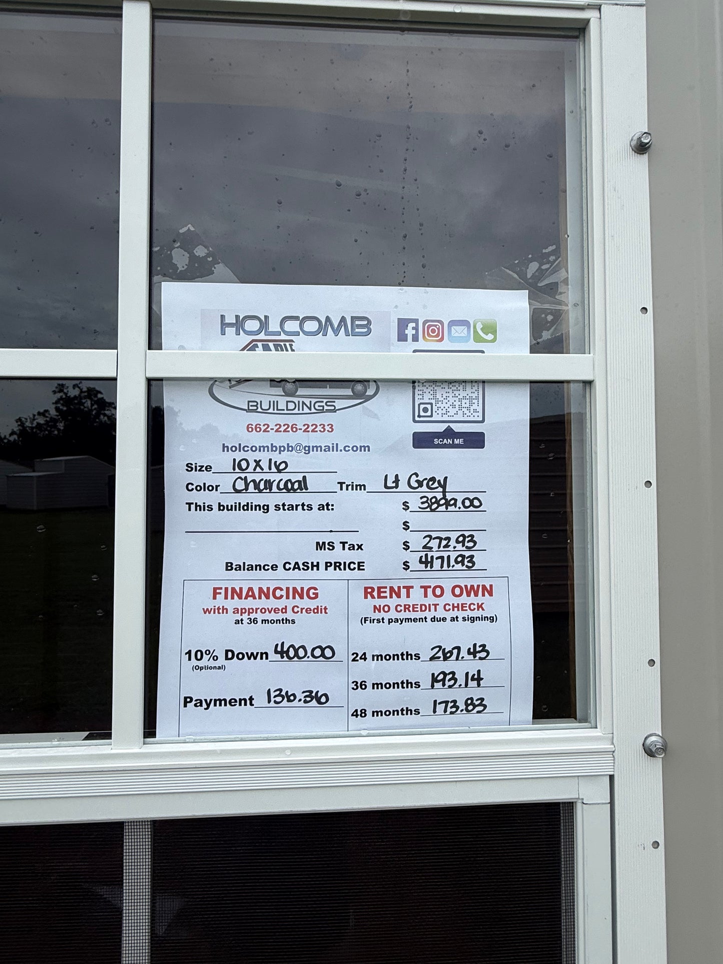 pricing of 10x16 regular roof portable building 