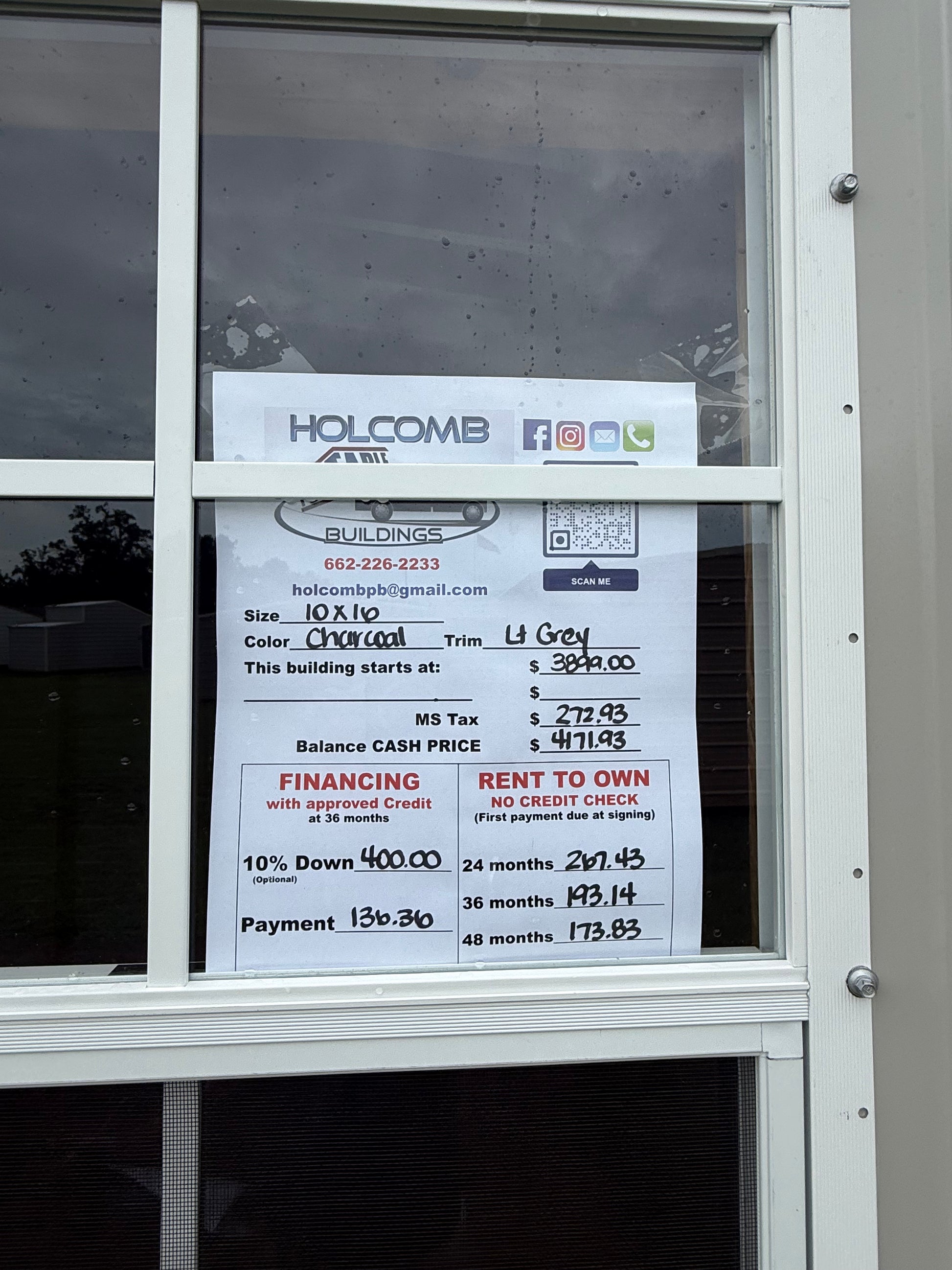 pricing of 10x16 regular roof portable building 