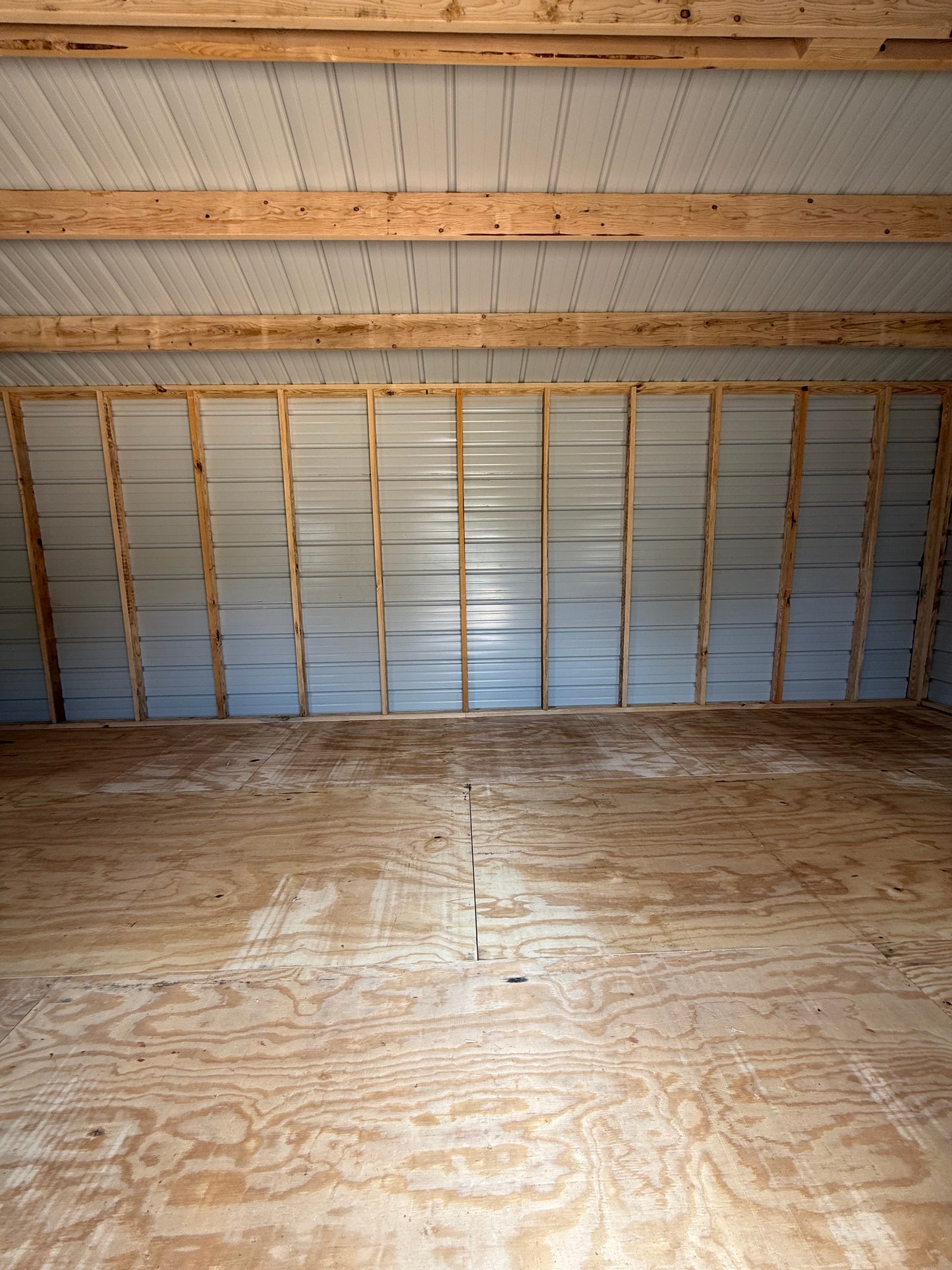 inside view of 12x24 peak portable building 