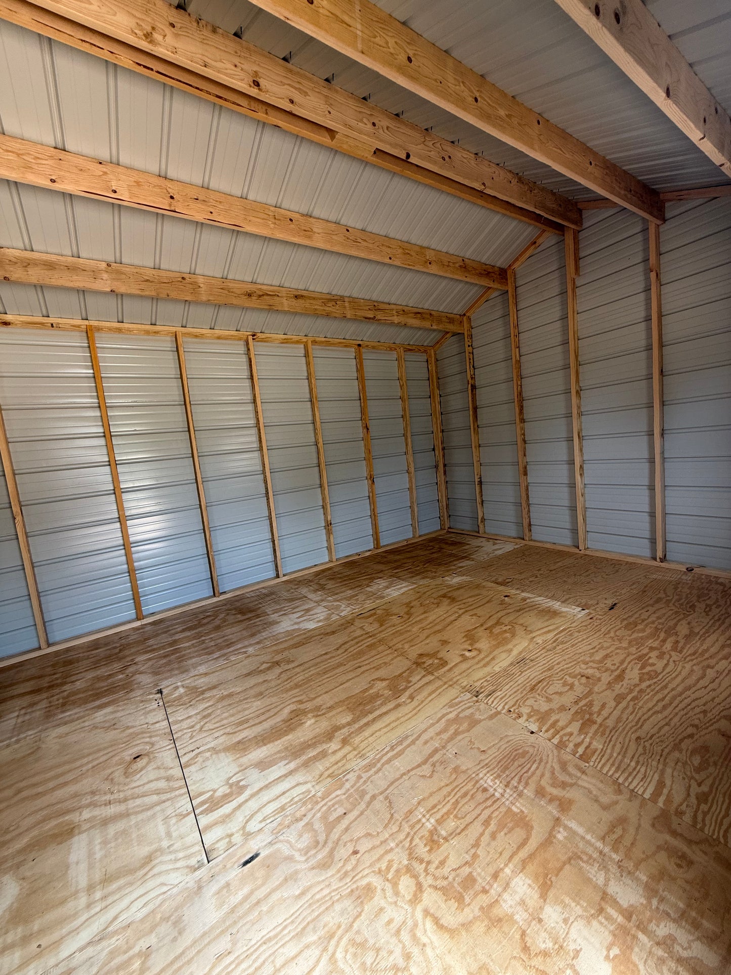 inside view of 12x24 peak portable building