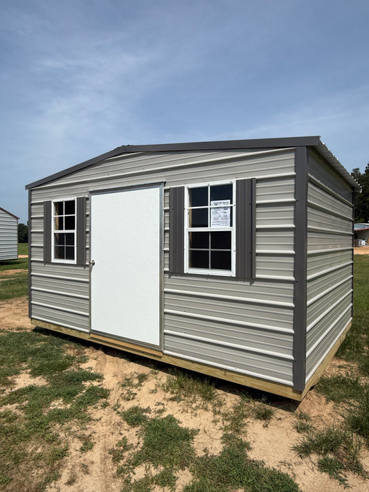 10x14 gray/charcoal regular roof portable building 