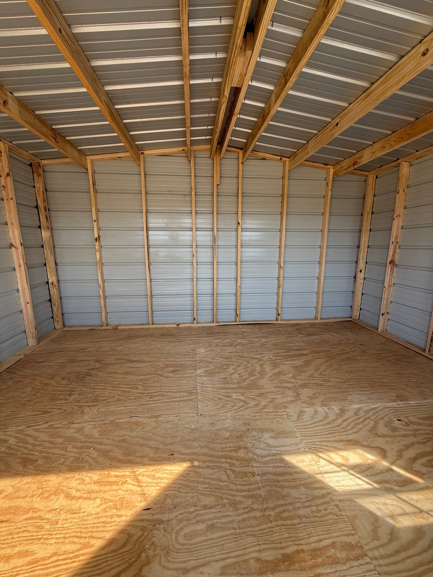 inside view of 10x14 regular roof portable building
