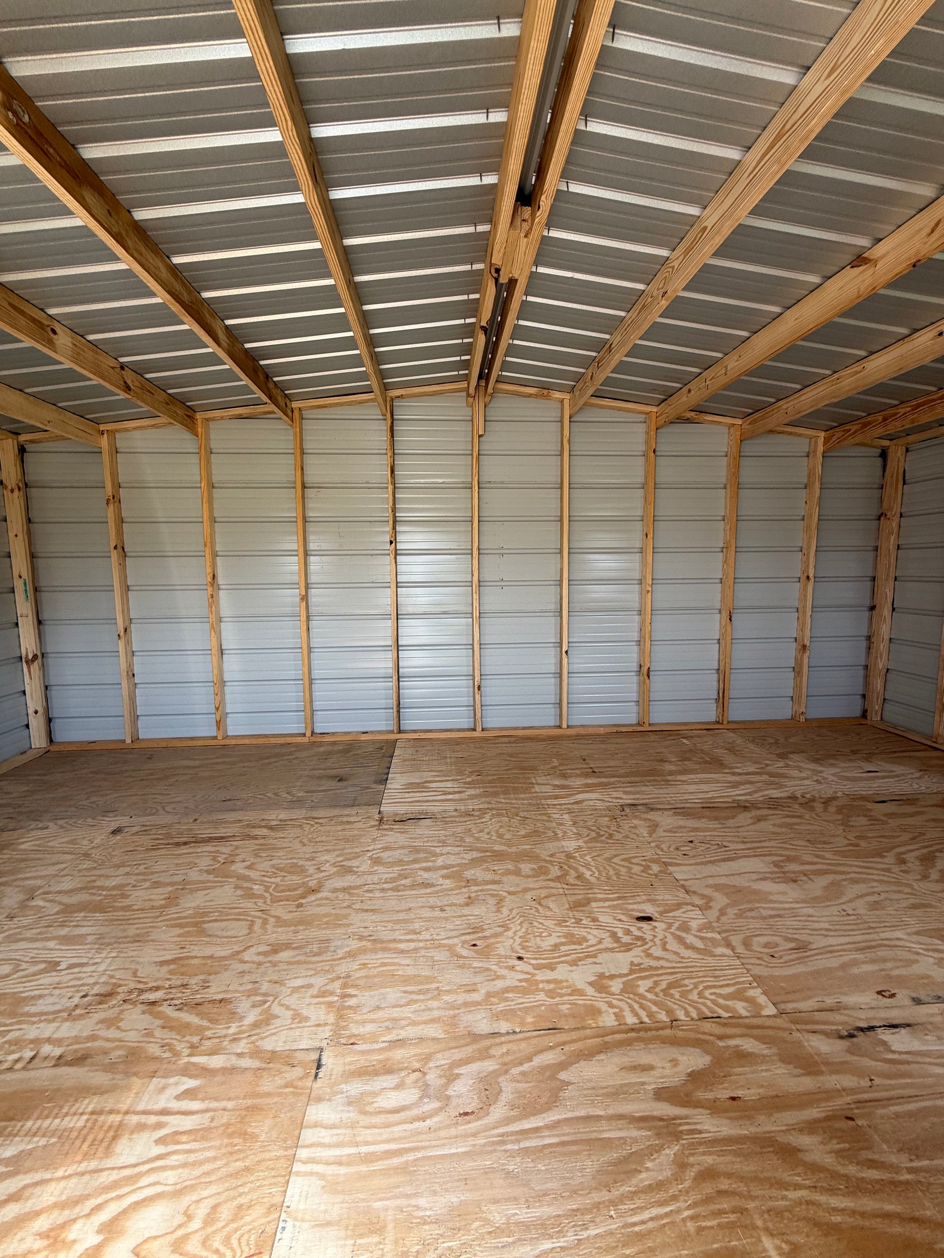 inside view of 12x20 regular roof portable building 