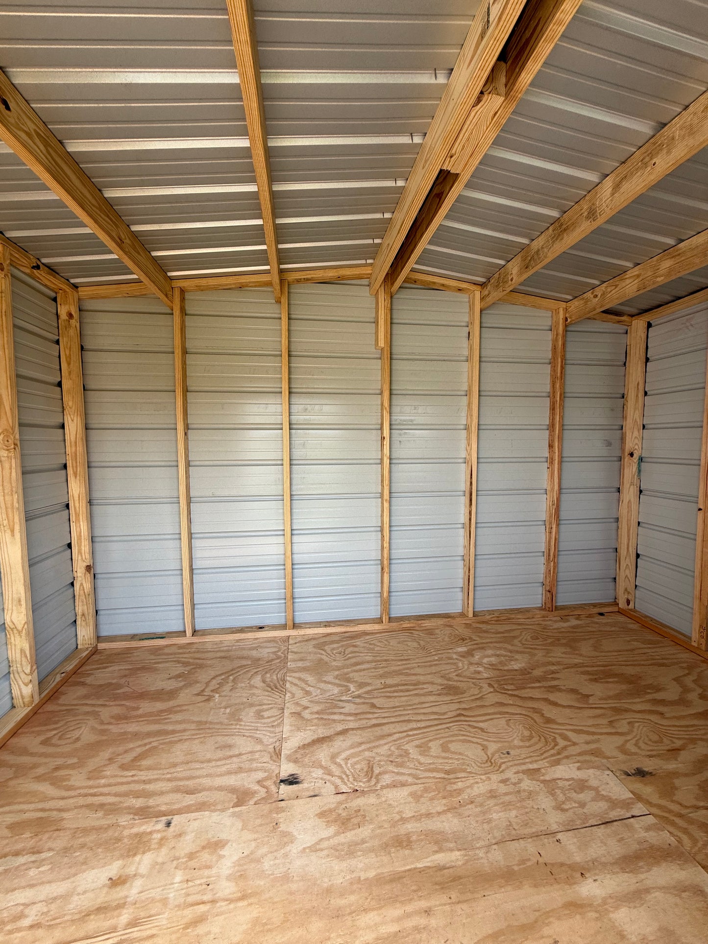 inside view of 8x12 regular roof portable building 