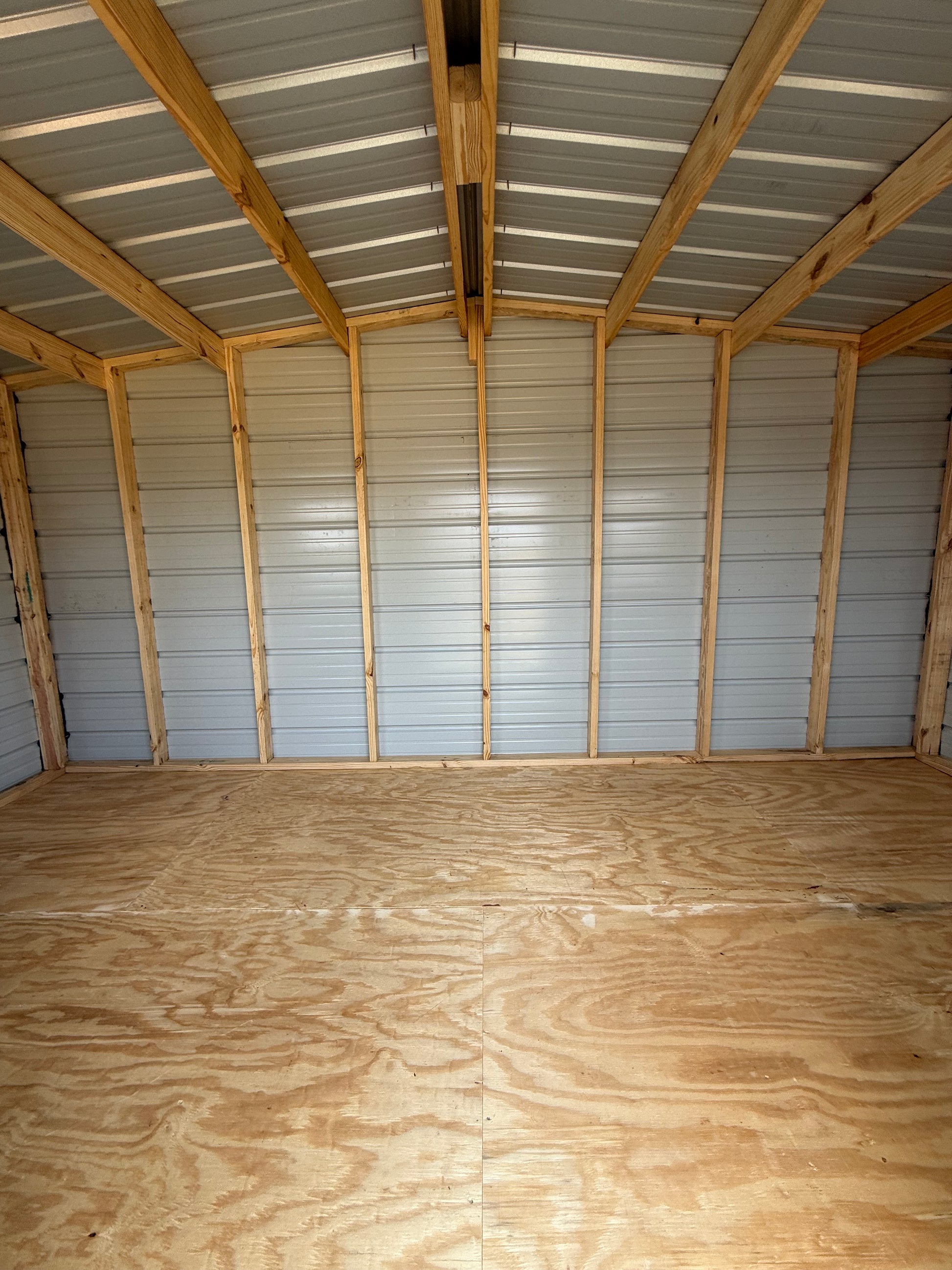 inside view of 8x16 regular roof portable building 