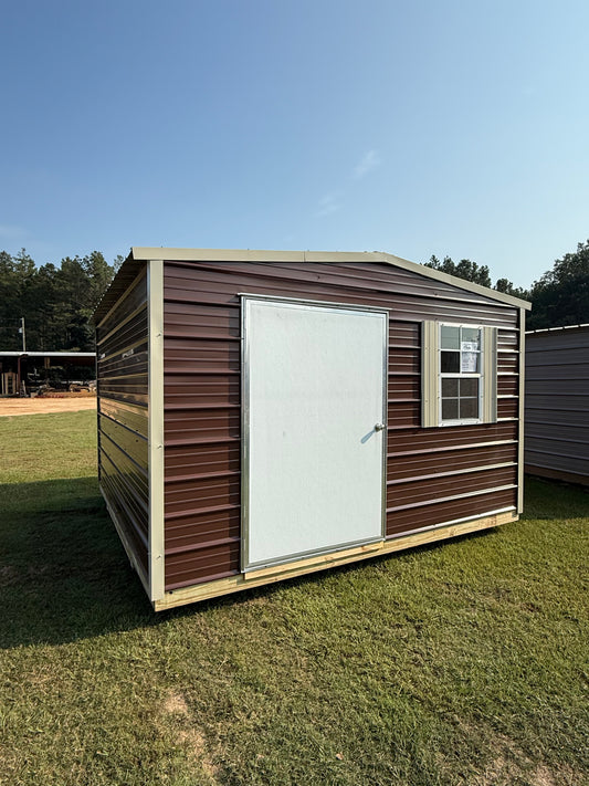12x12 brown/light stone regular roof portable building
