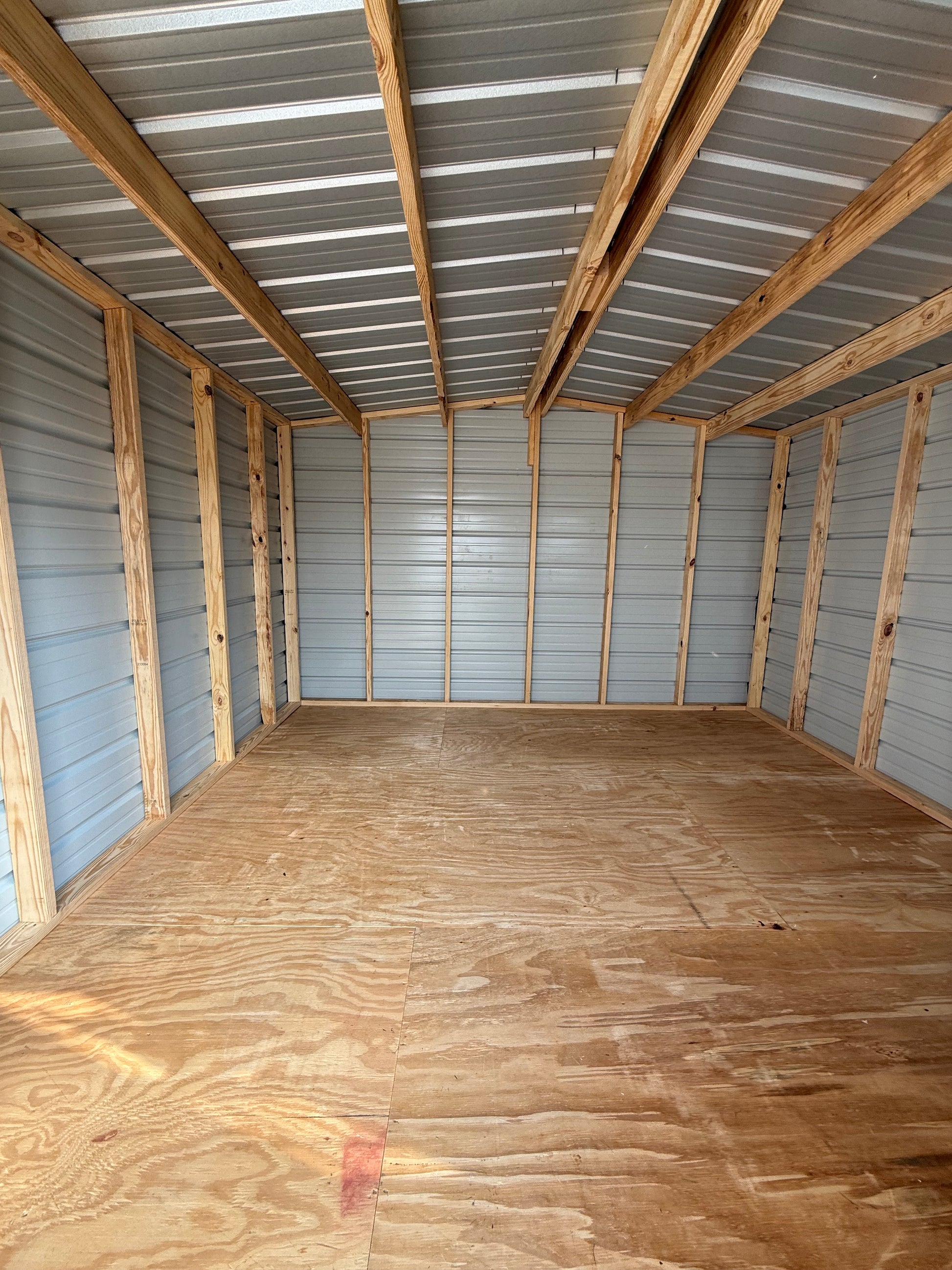 inside view of 12x12 regular roof portable building