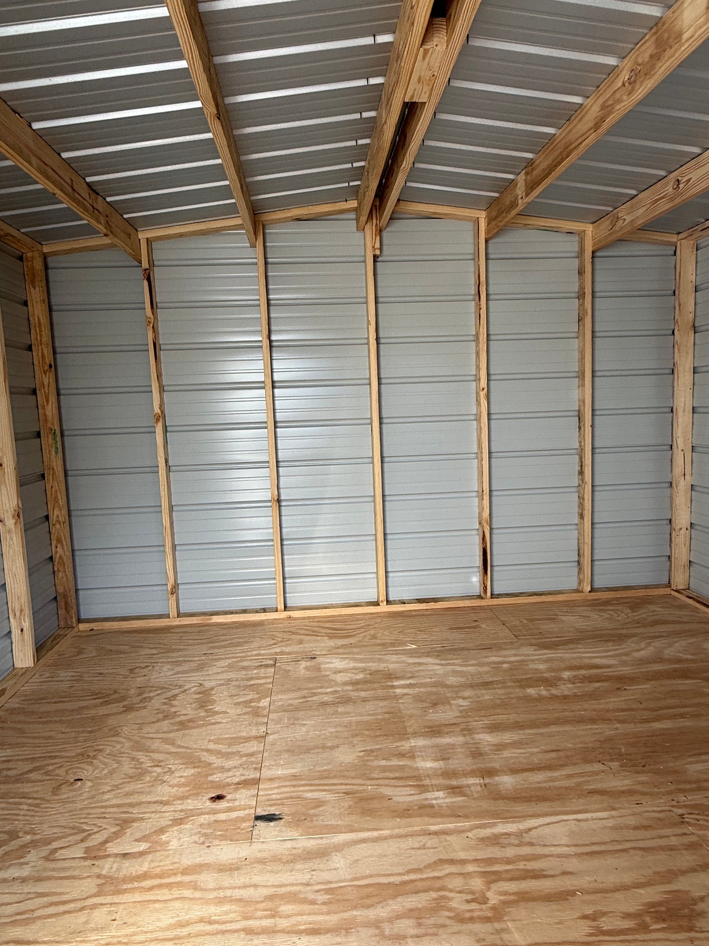 inside 10x12 regular roof portable building 