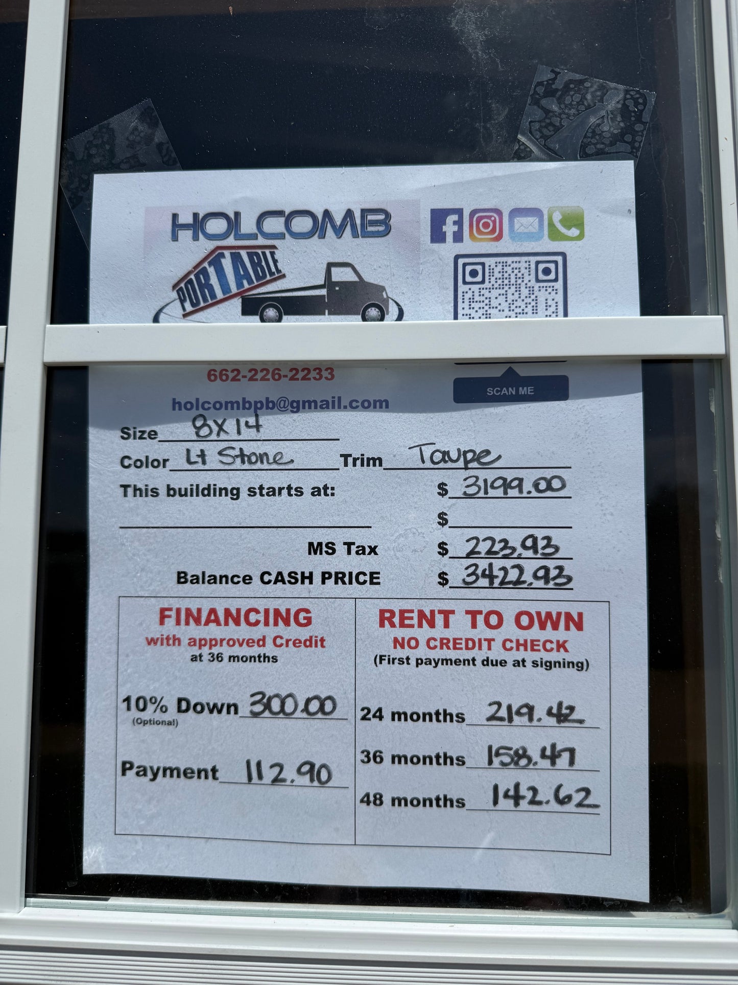 8x14 regular roof portable building price sheet 
