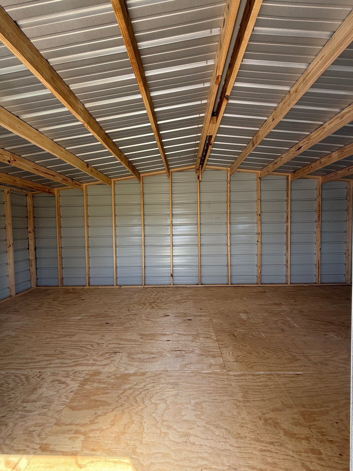 inside 12x24 regular roof portable building 