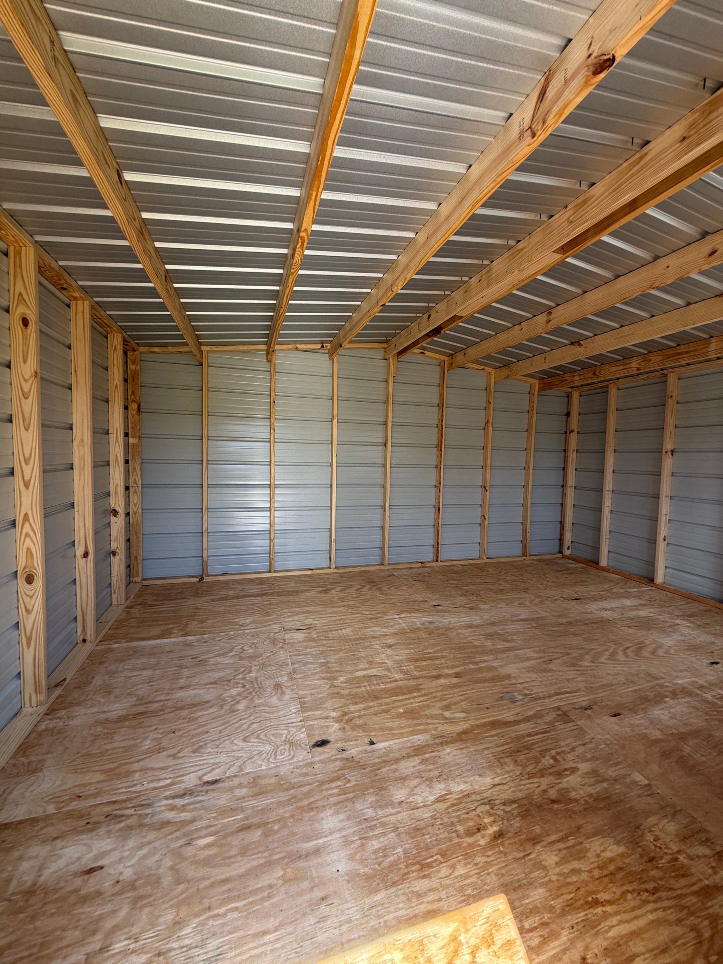 inside view of 12x16 regular roof portable building 