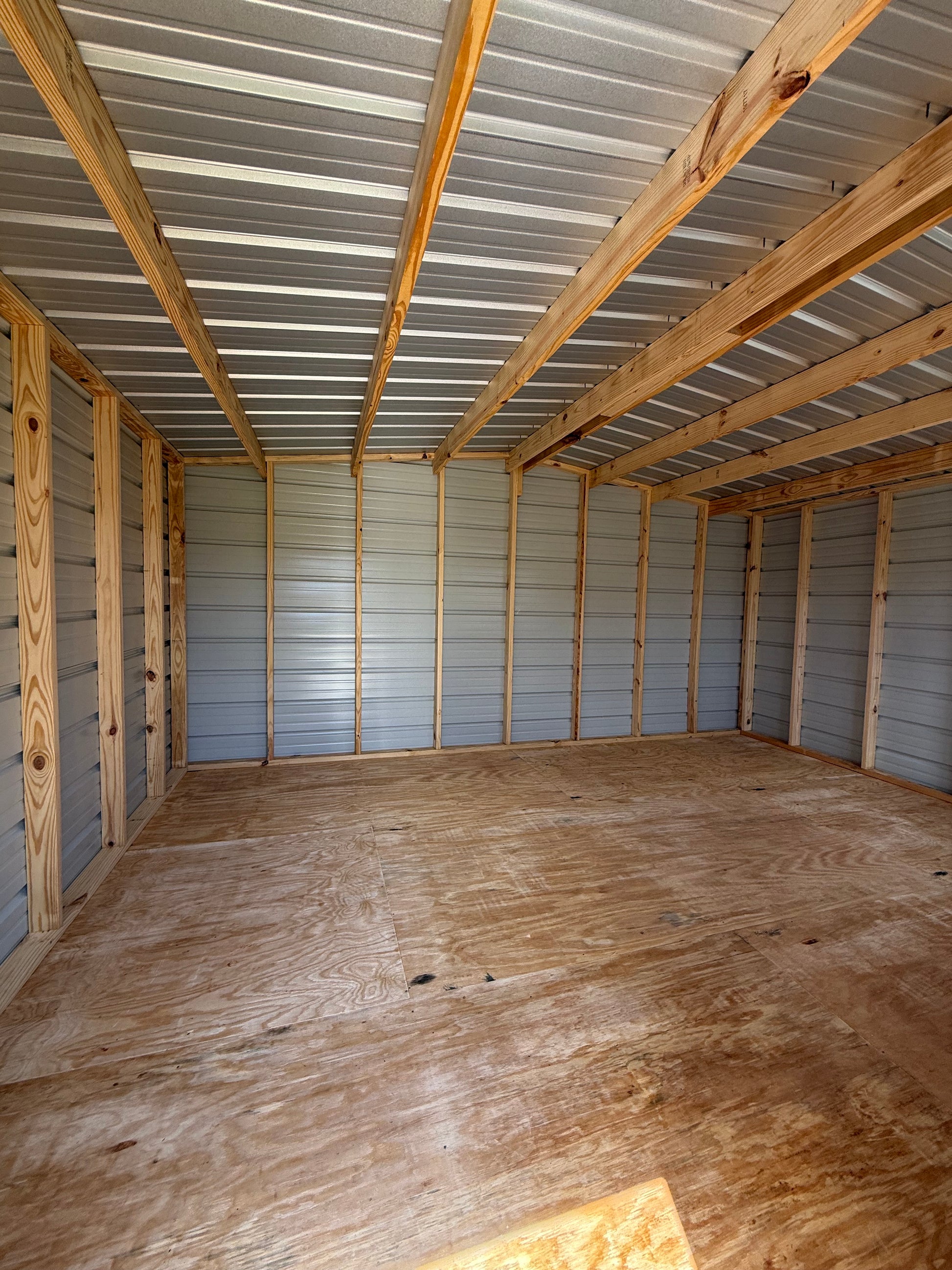 inside view of 12x16 regular roof portable building 