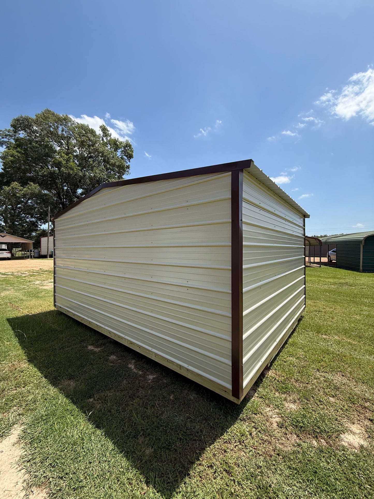 outside view of 12x16 regular roof portable building 