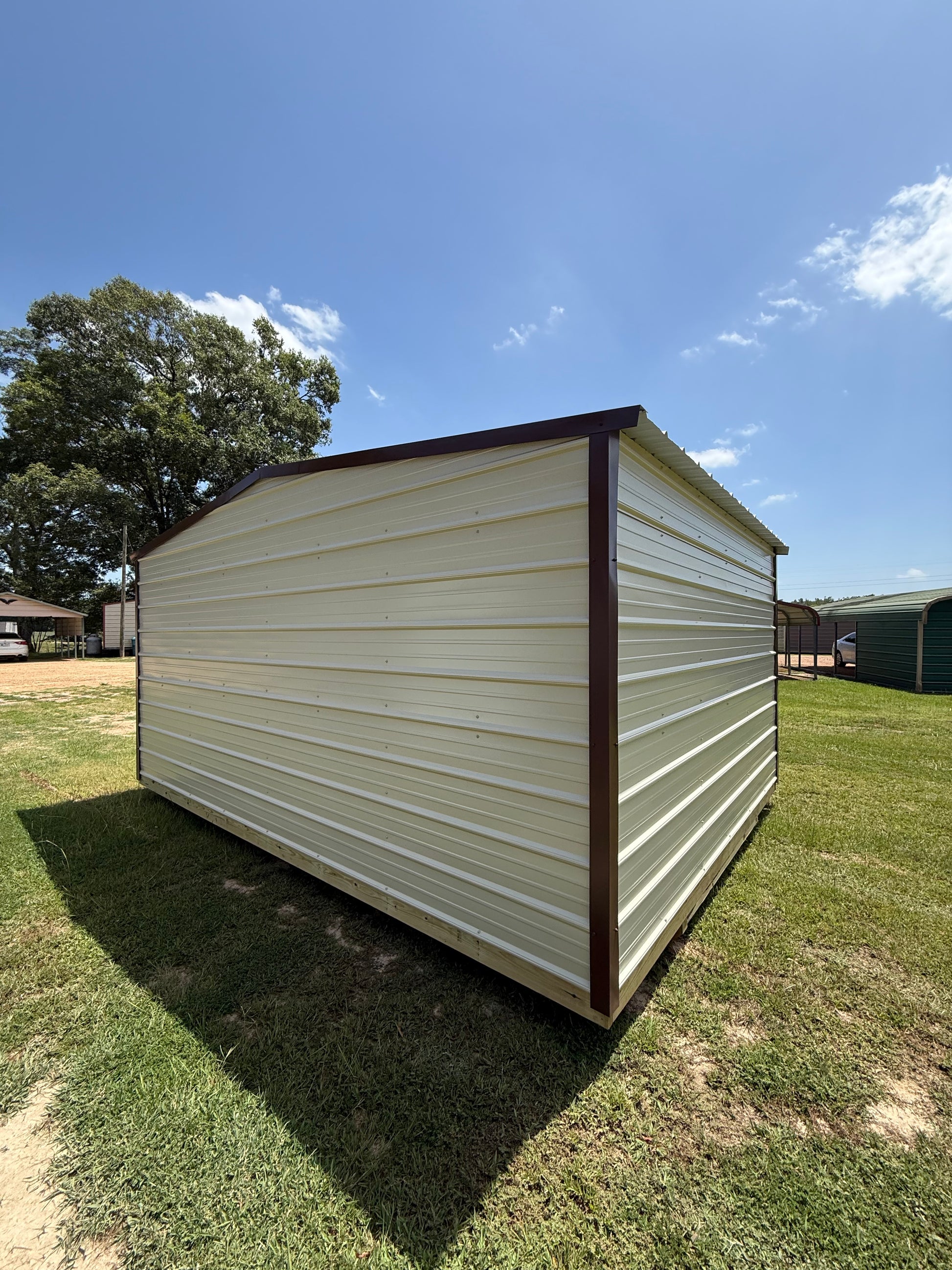 outside view of 12x16 regular roof portable building 