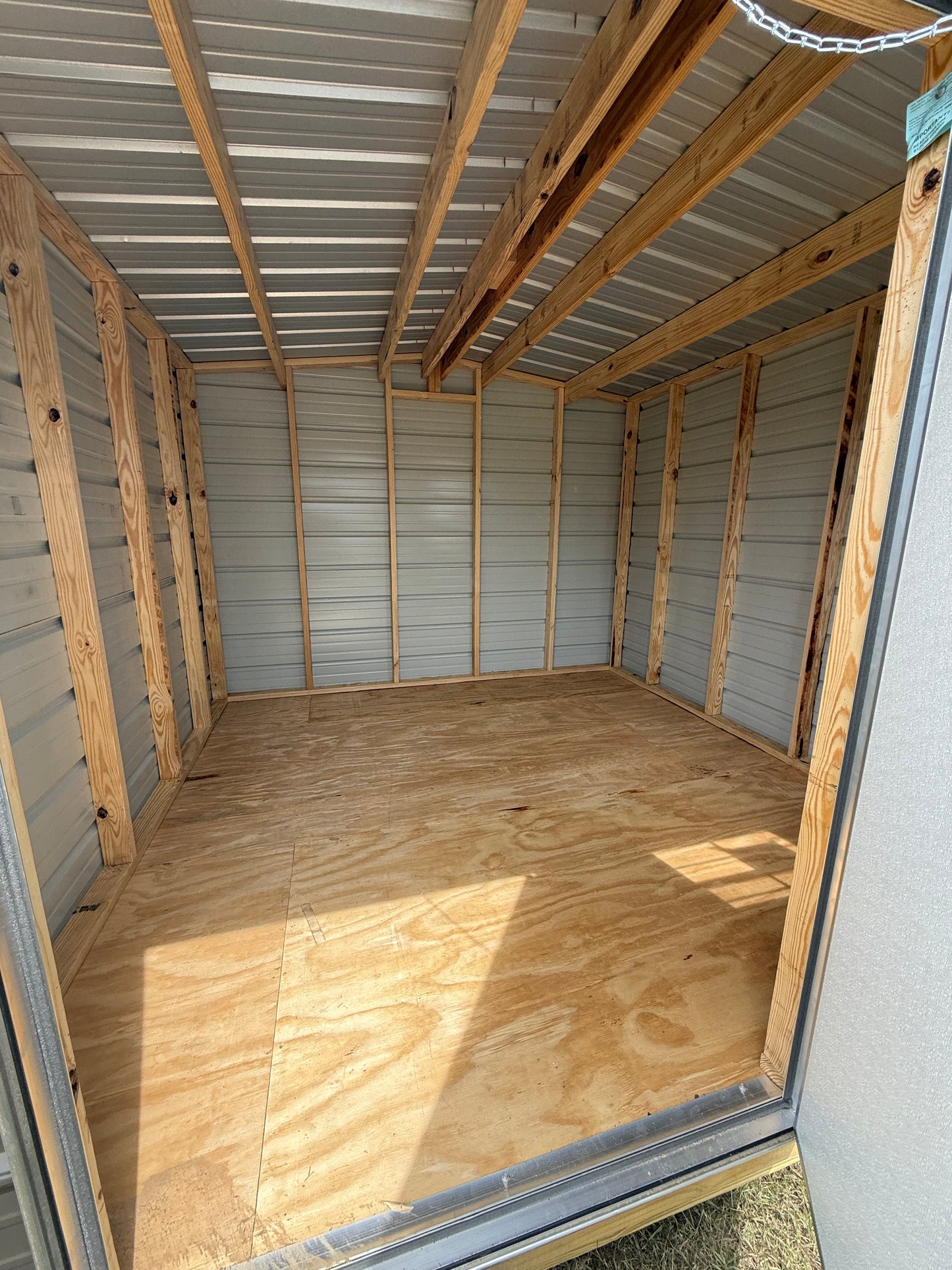 inside view of 10x10 regular roof portable building 