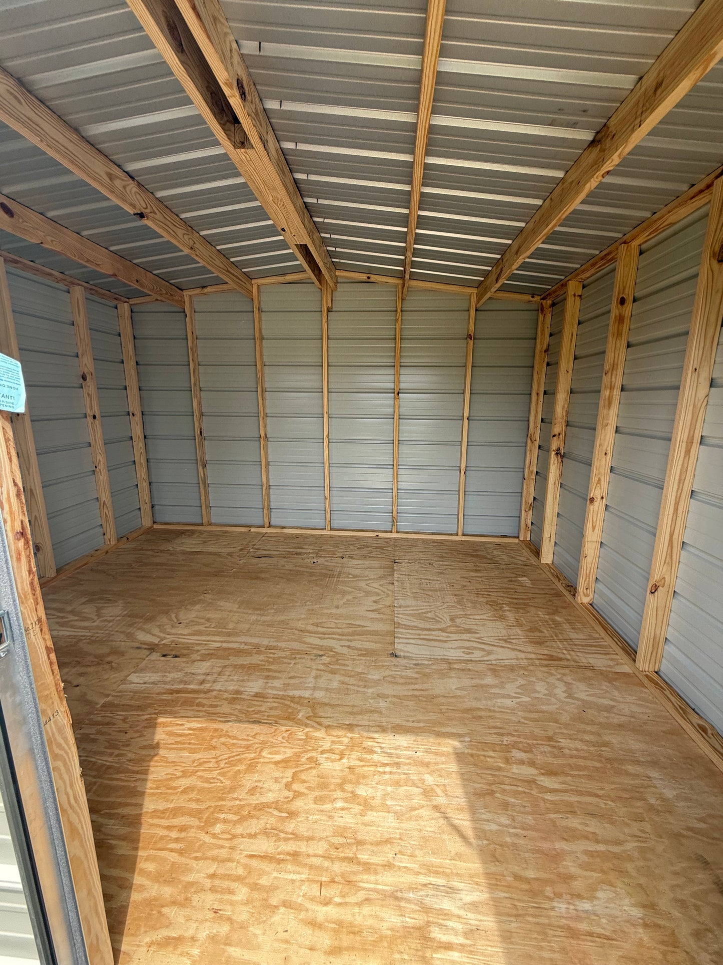 inside view of 10x12 regular roof portable building 