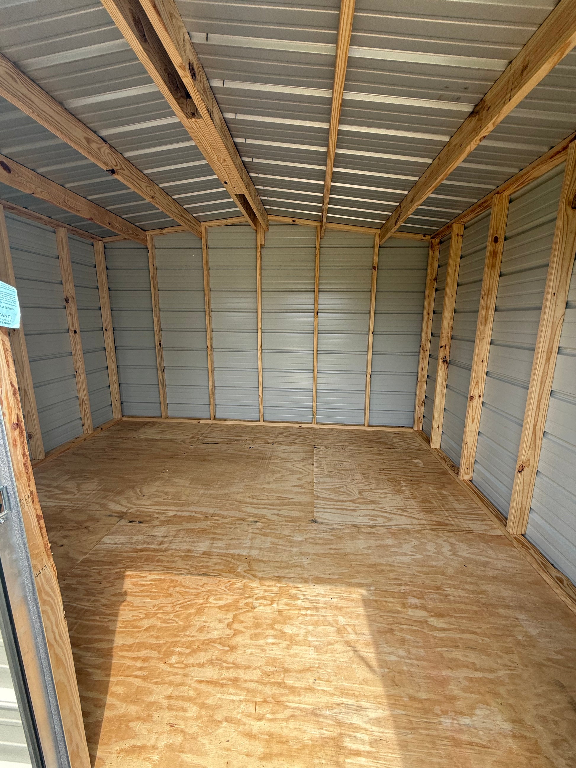 inside view of 10x12 regular roof portable building 