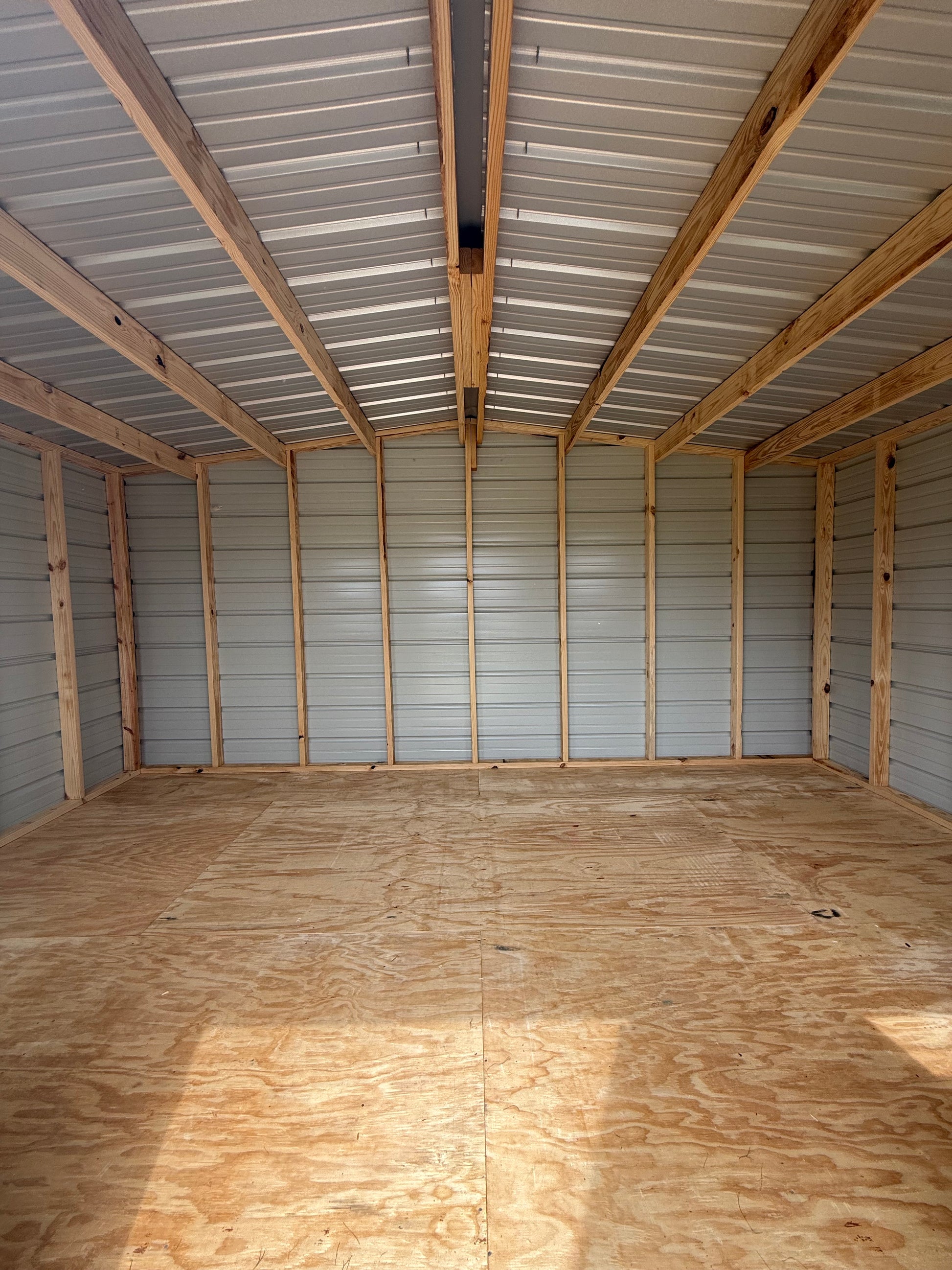inside view of 10x16 regular roof portable building 