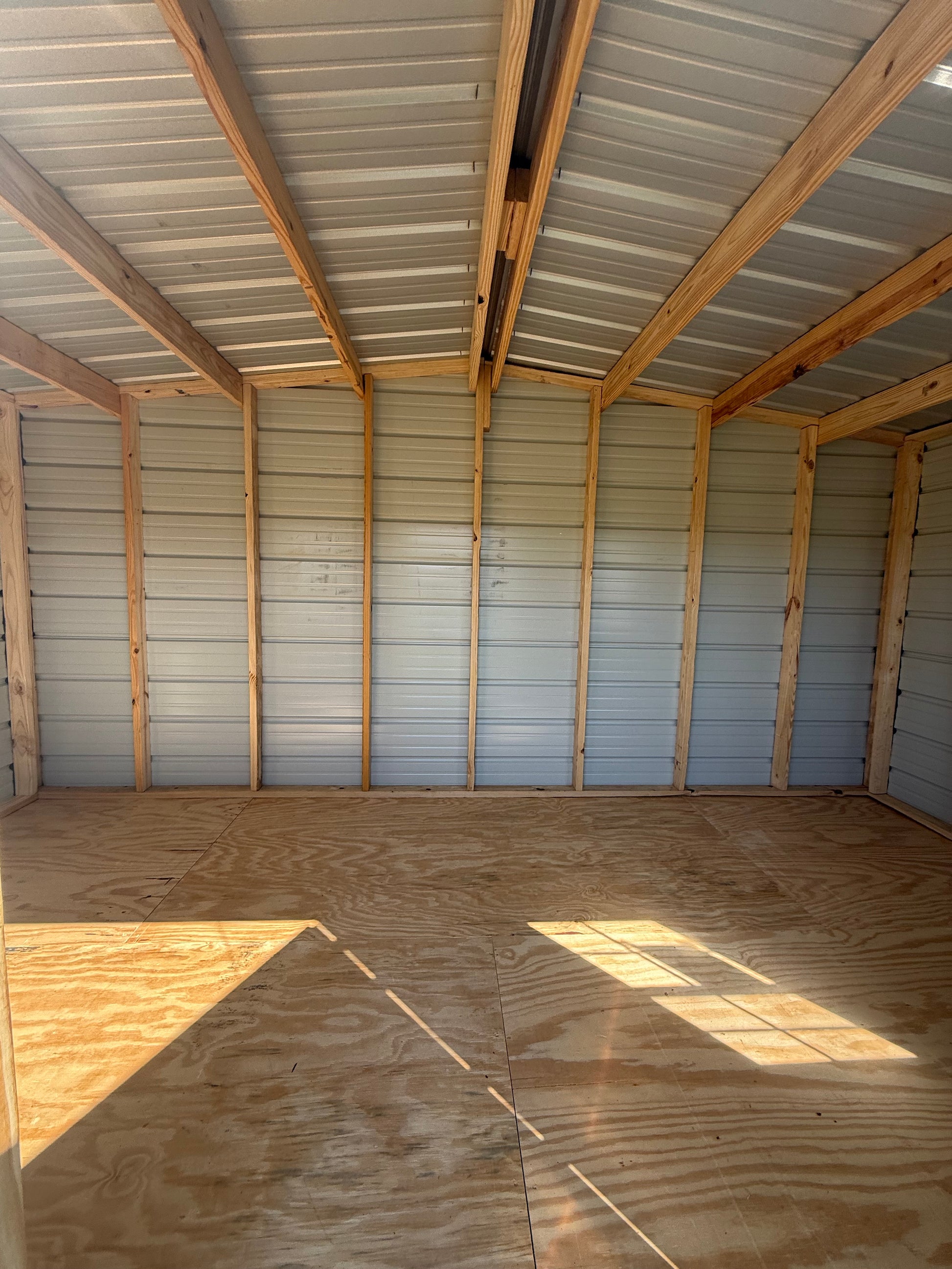 inside view of 8x16 portable building 