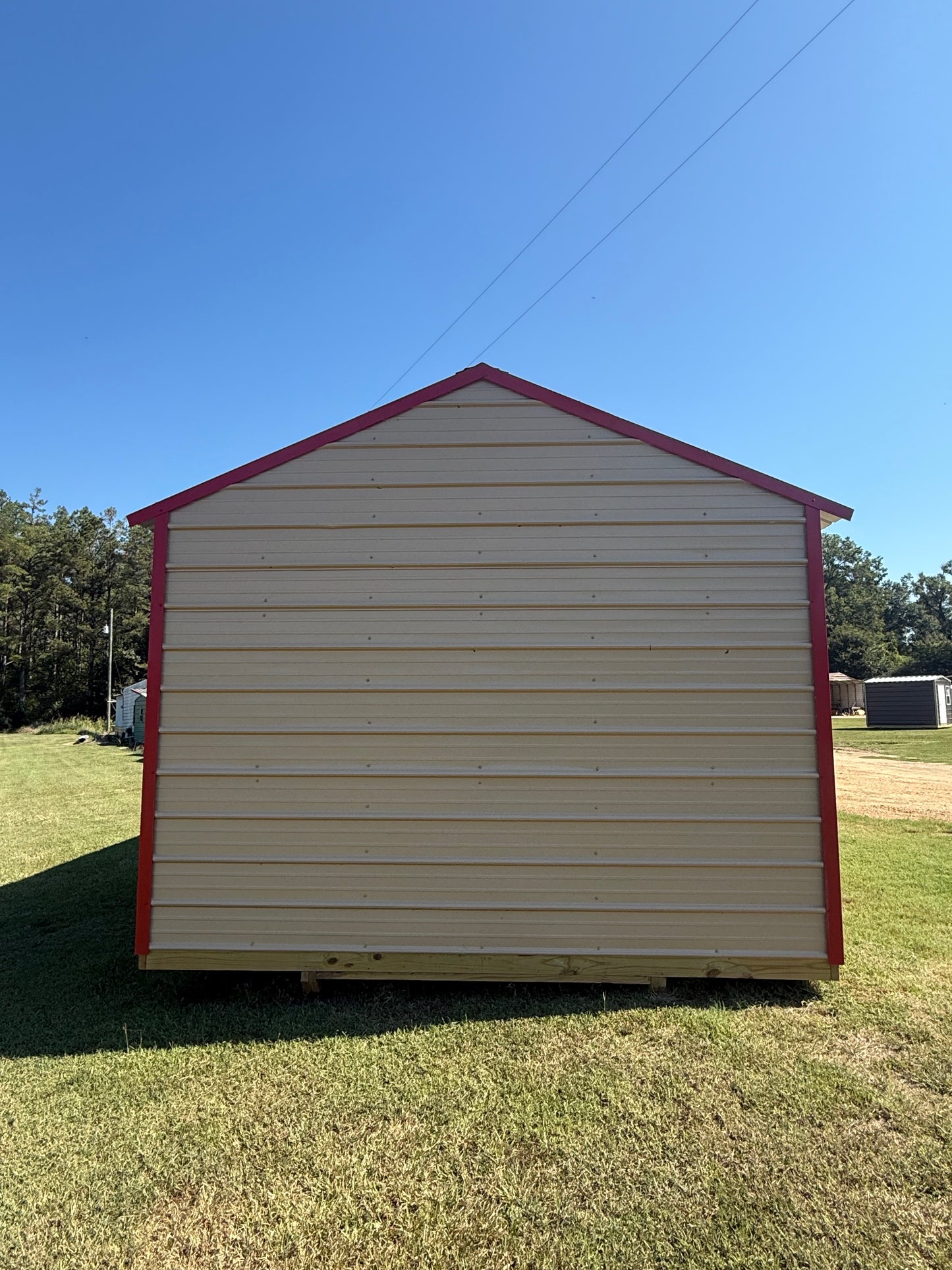 side view of 12x32 peak building 
