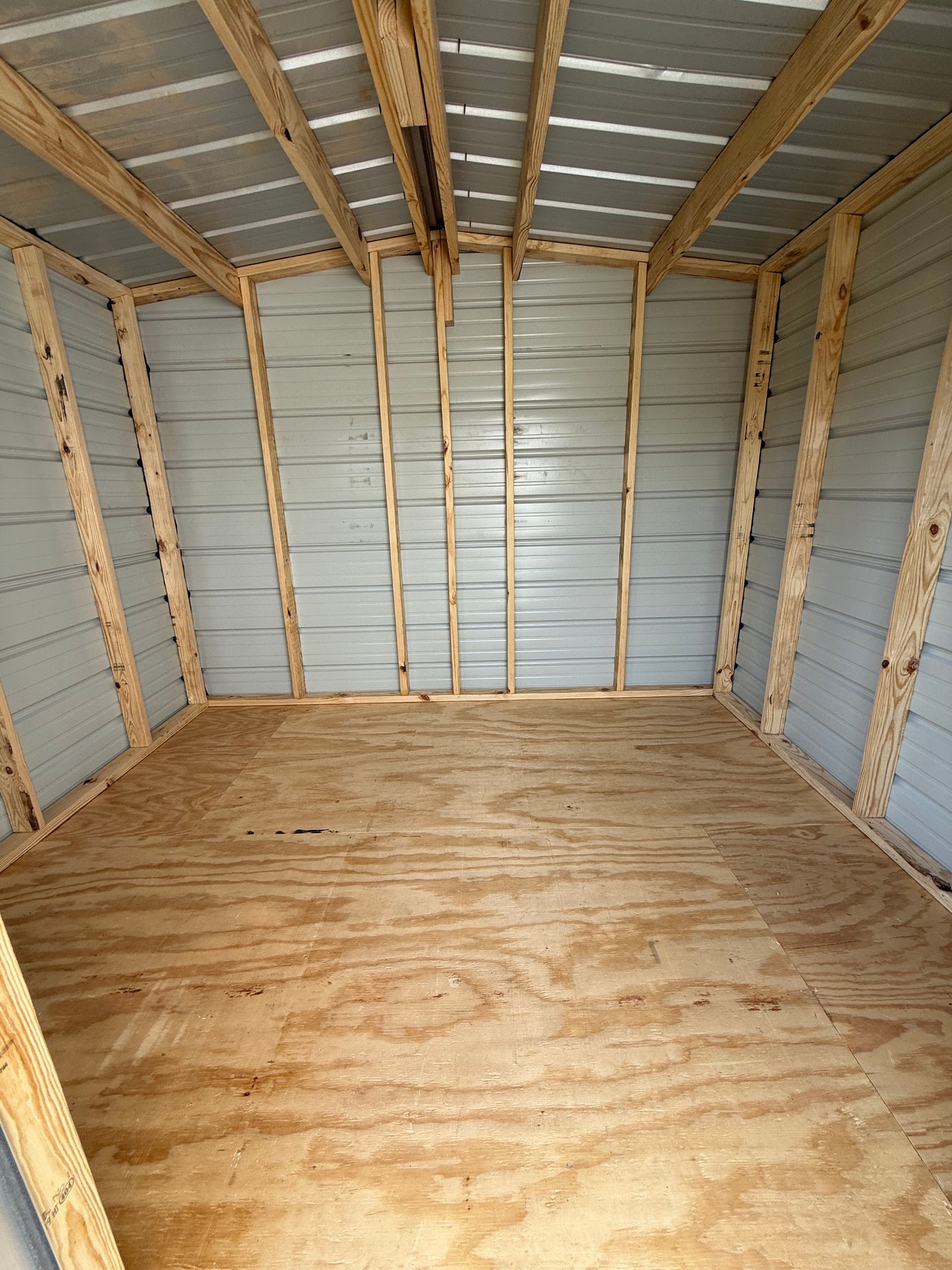inside 8x10 regular roof portable building 