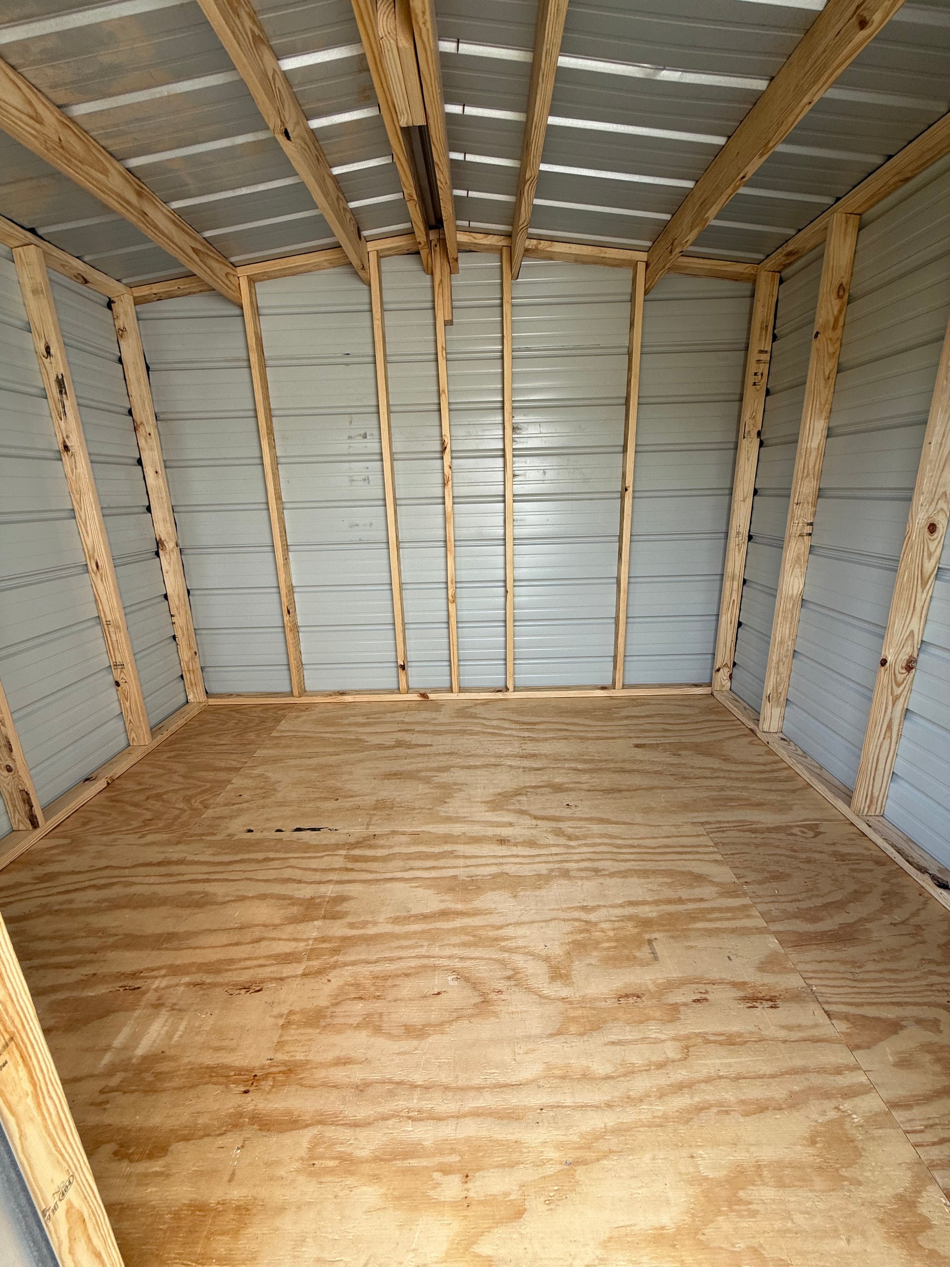 inside 8x10 regular roof portable building 