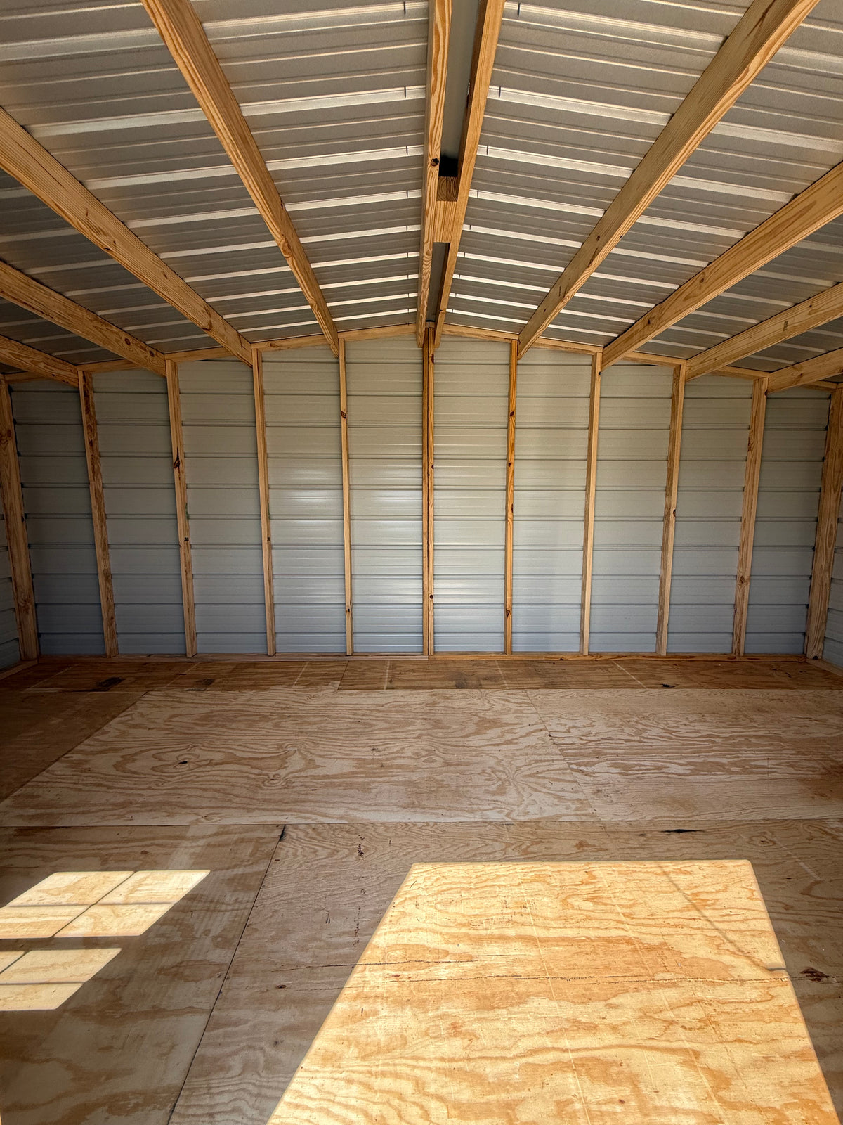 inside view of 10x20 regular roof portable building 
