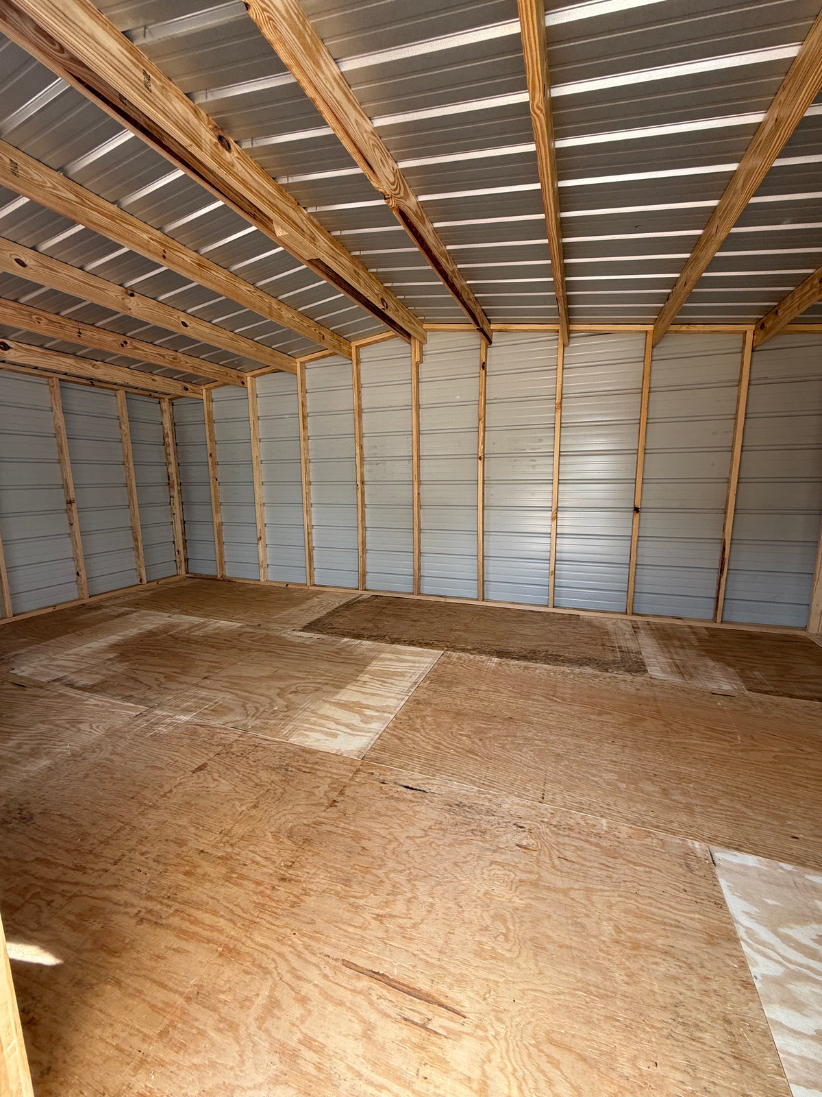 inside view of a 12x20 regular roof portable building 