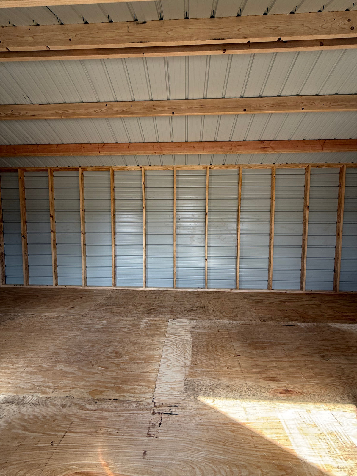 inside view of 12x24 peak 