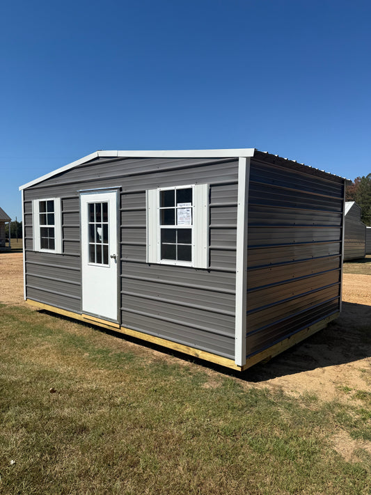 10x16 charcoal/alamo white with 9-lite door