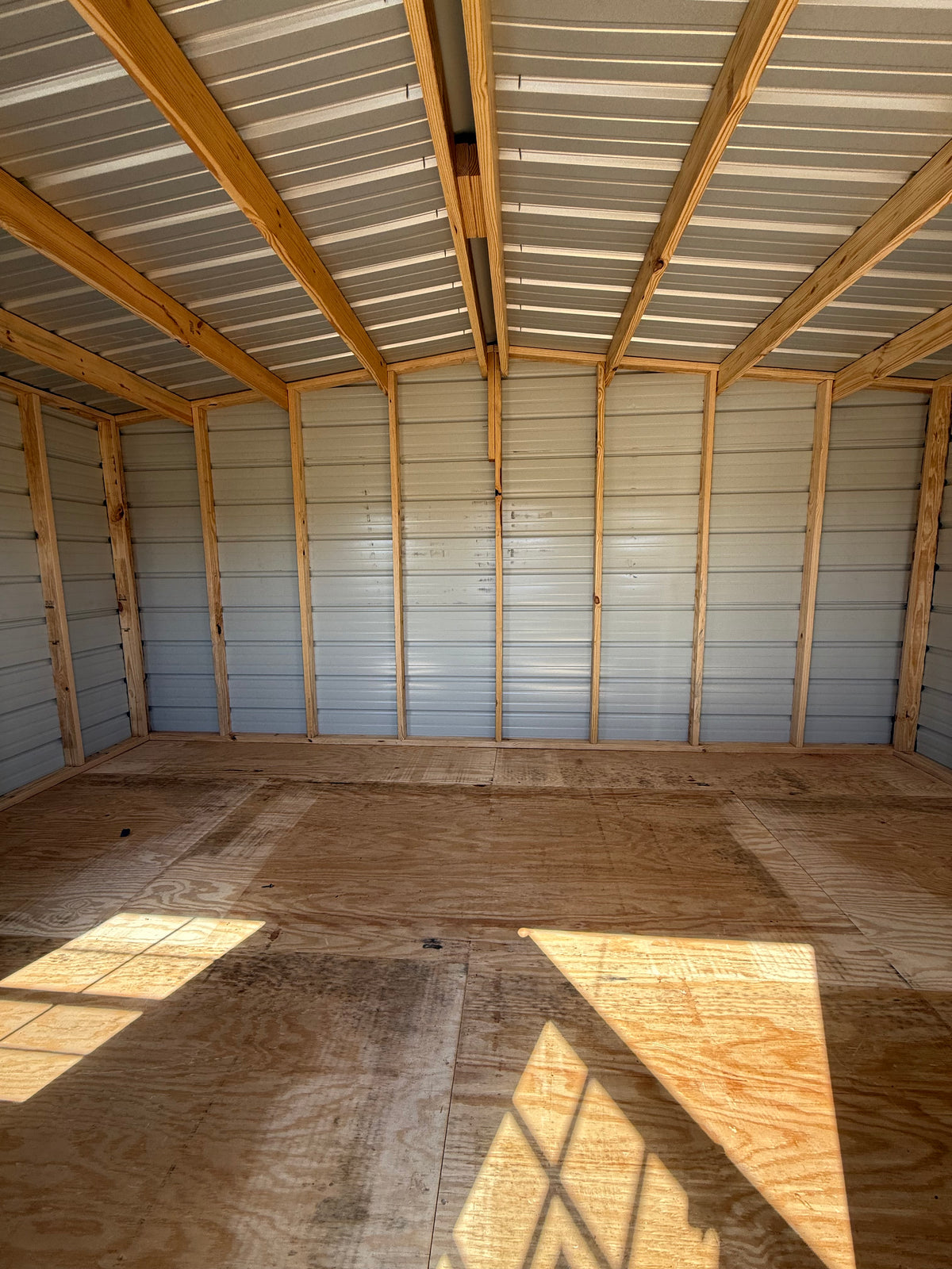 inside view of 10x16 regular roof portable building 