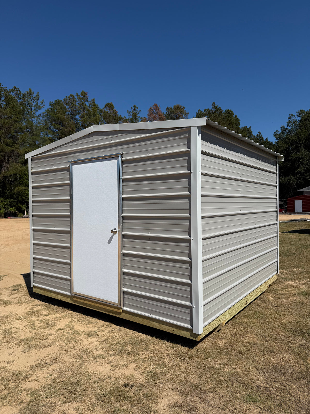 10x10 gray/alamo white regular roof portable building 