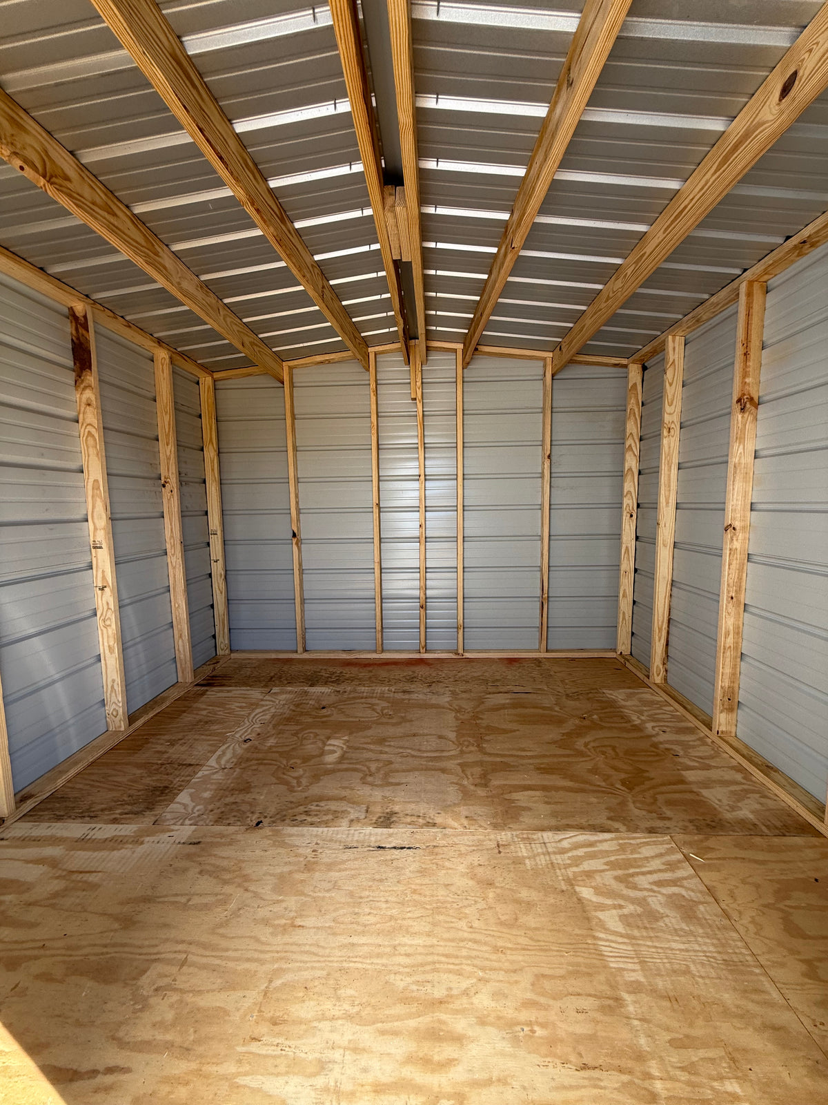 inside view of 10x10 regular roof portable building 
