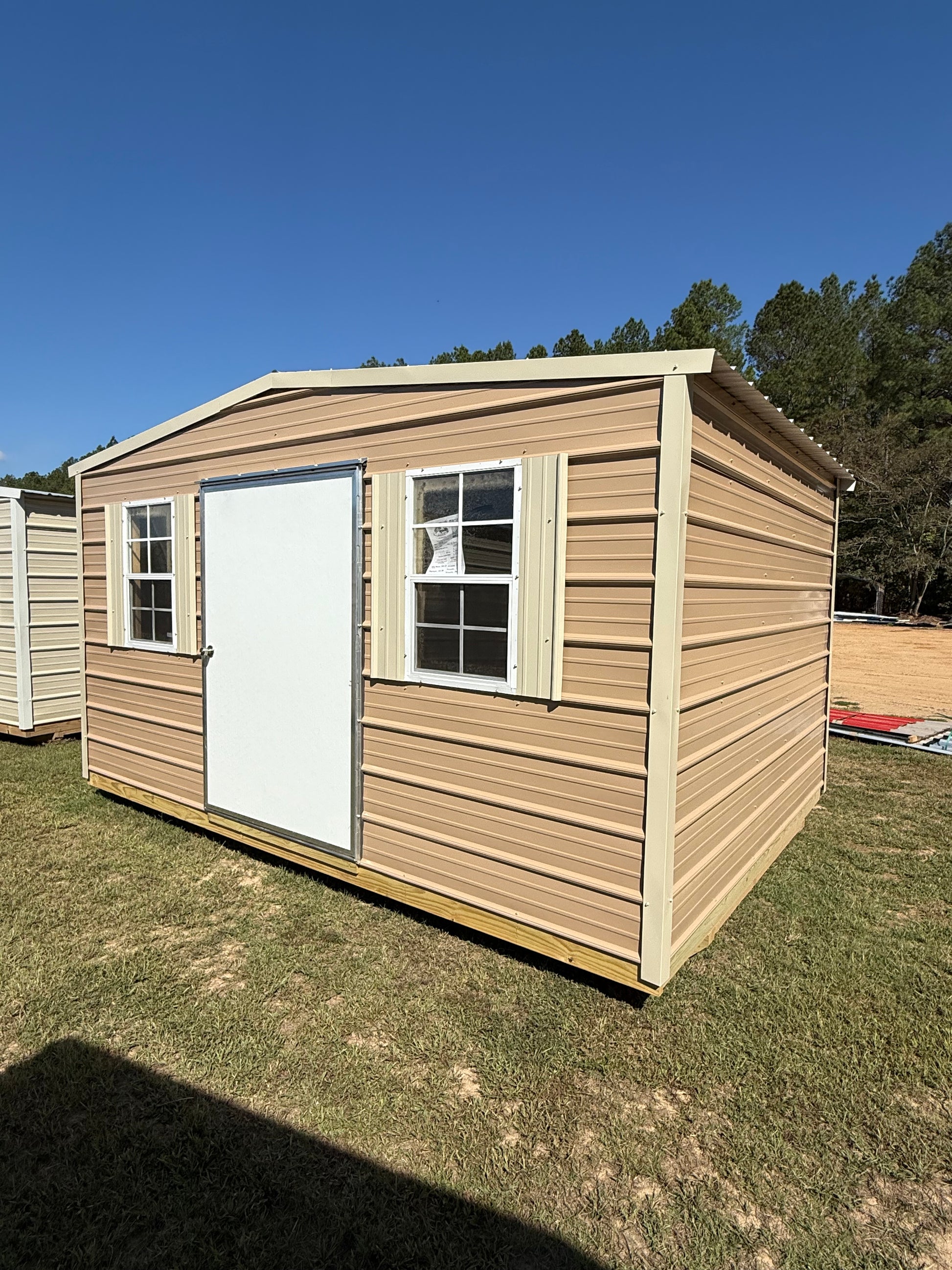 10x14 Tan/Light Stone Regular Roof  Portable Building 