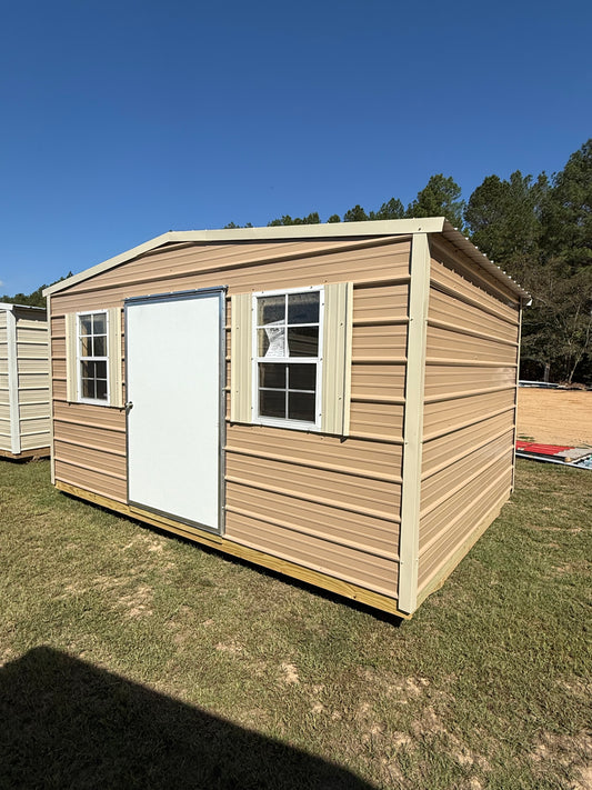10x14 Tan/Light Stone Regular Roof  Portable Building 