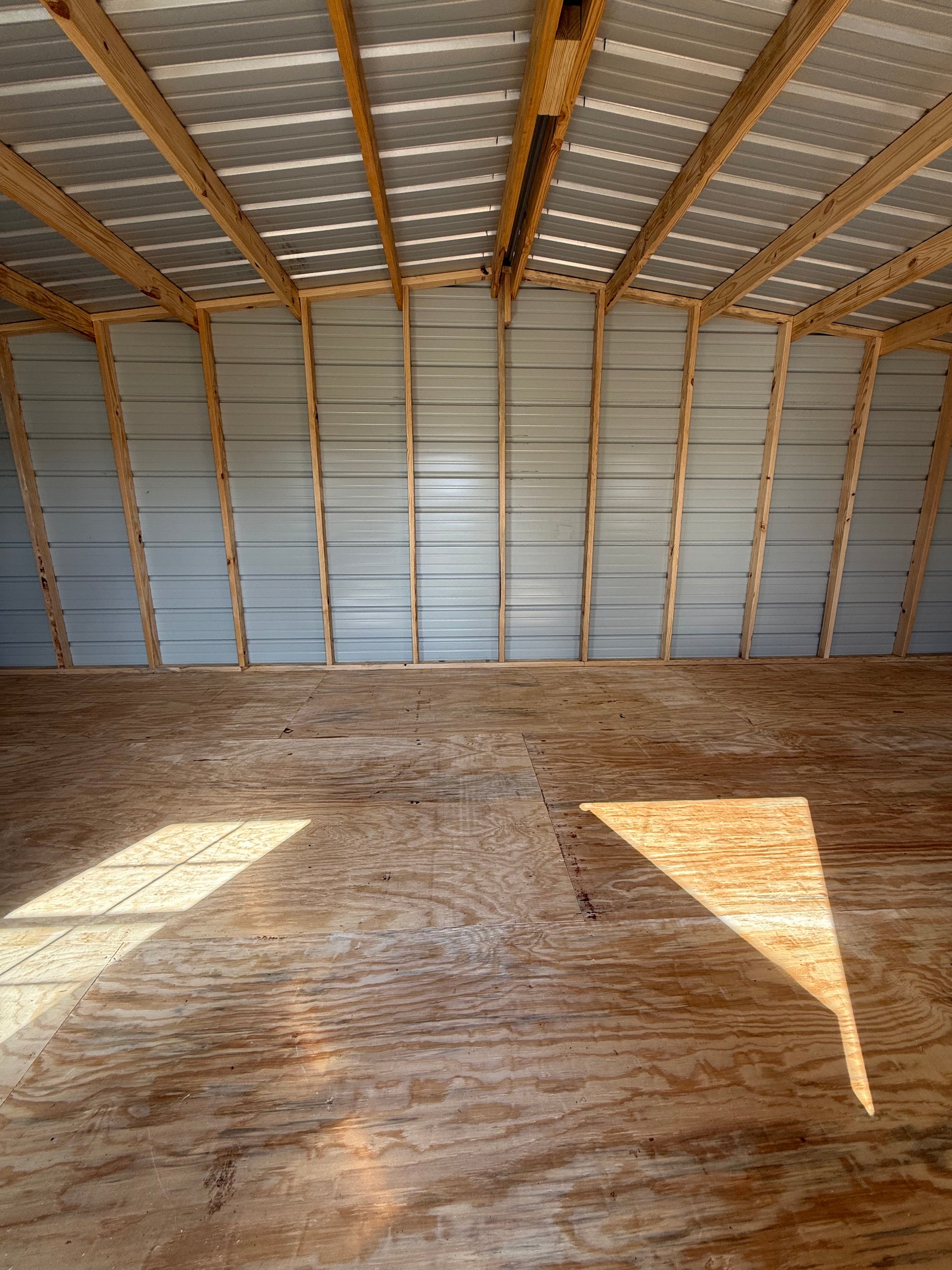 inside view of 12x24 regular roof portable building 