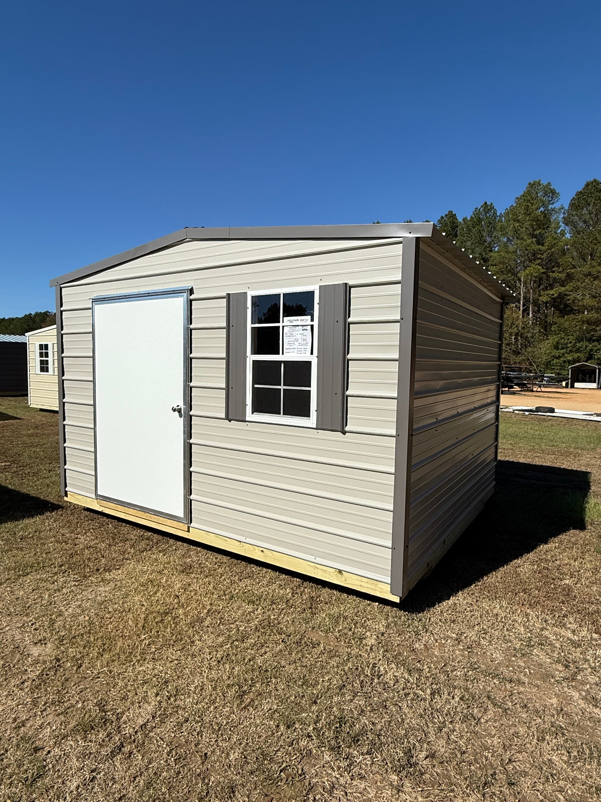 10x12 Gray/Charcoal Regular Roof Portable Building