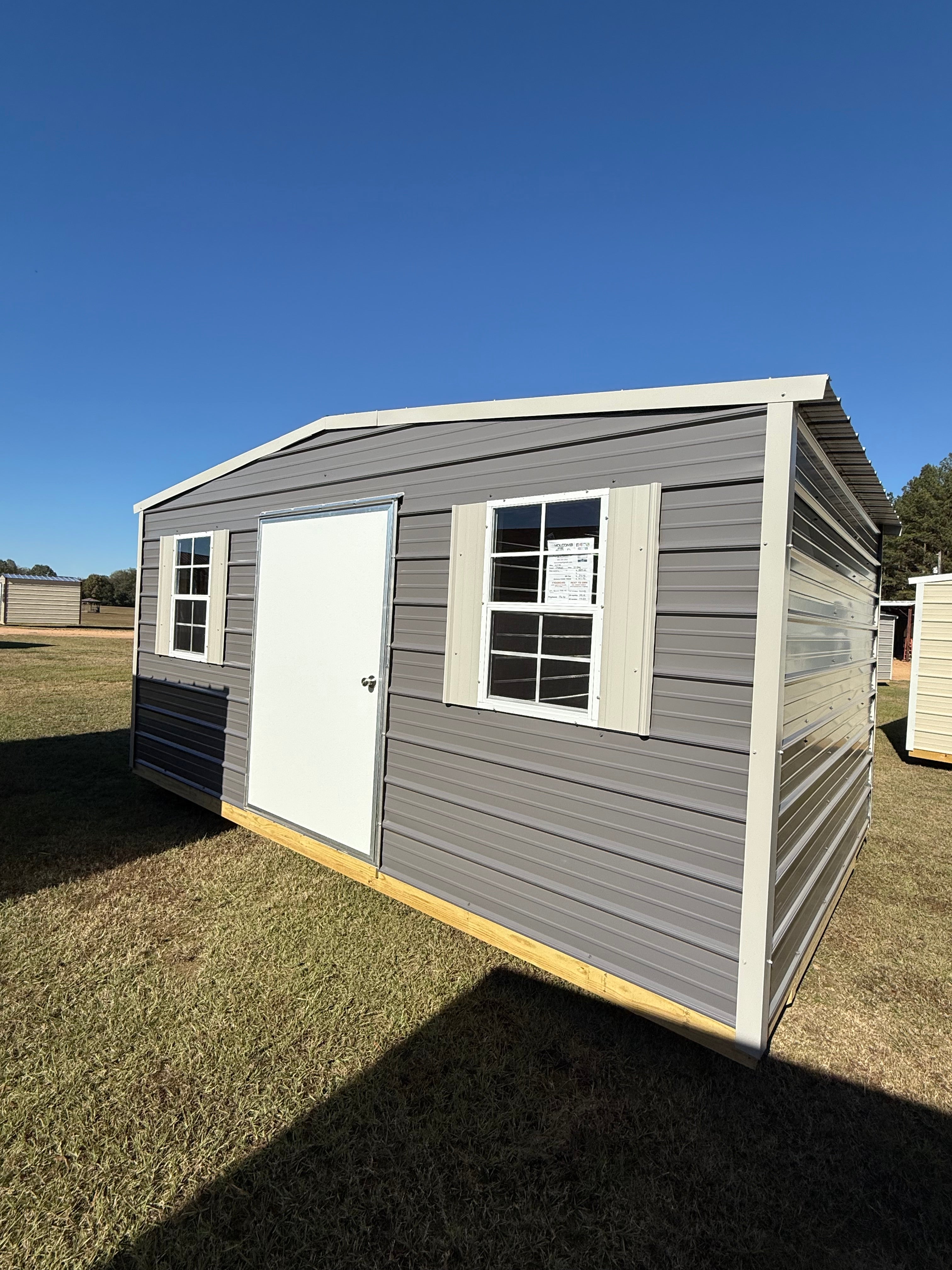 Portable Regular 10x16 Regular Roof Portable Building - Charcoal/Gray – Holcomb Buildings