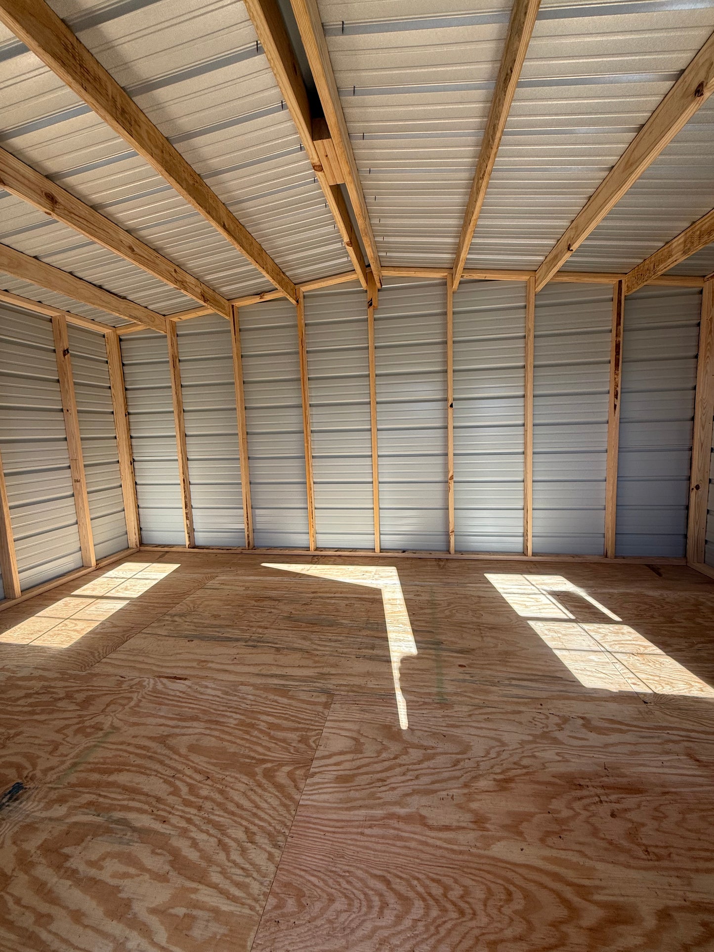inside view of 10x16 regular roof portable building 
