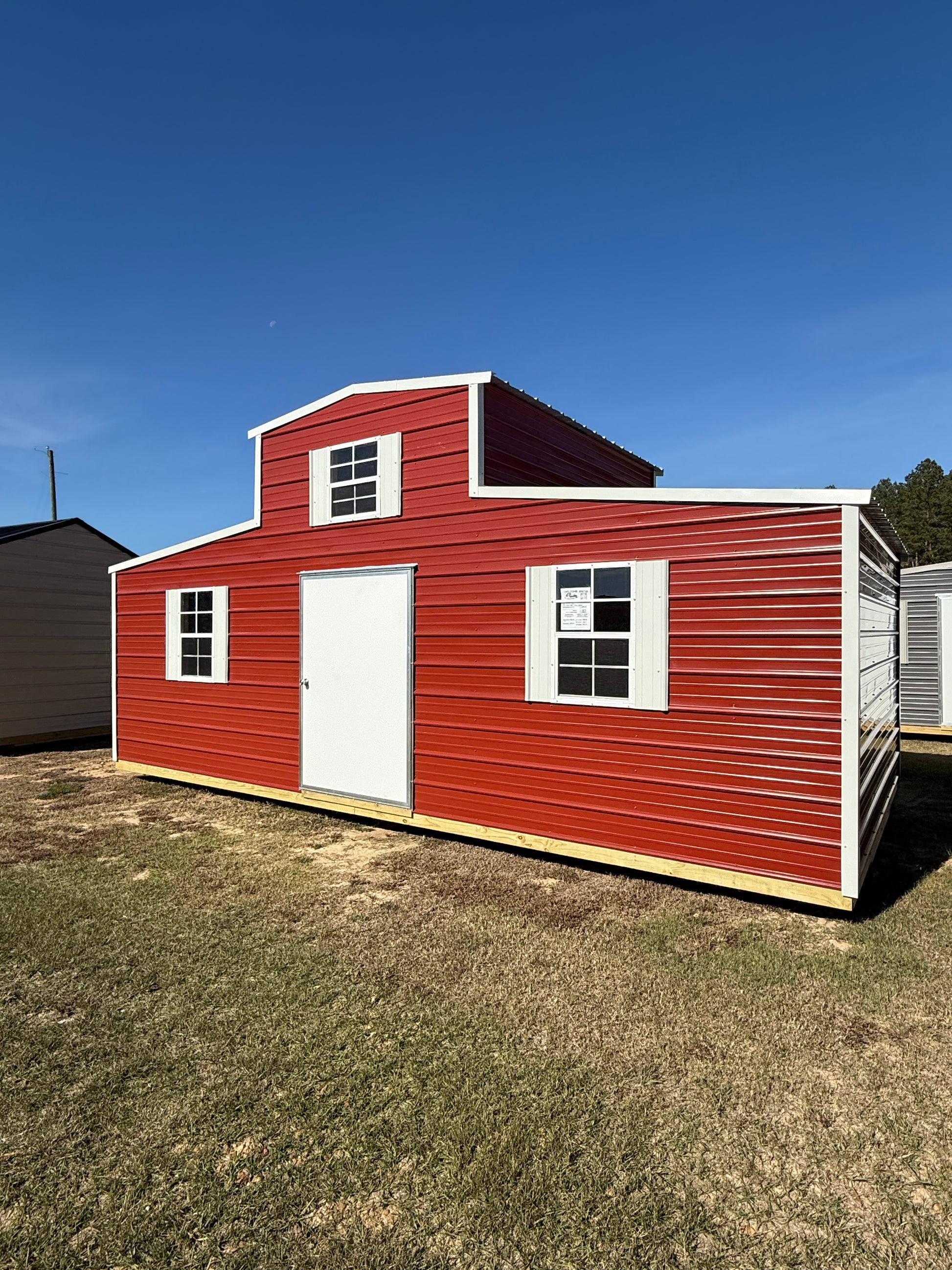 12x24 Barn Rustic Red/Alamo White