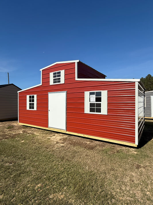 12x24 Barn Rustic Red/Alamo White