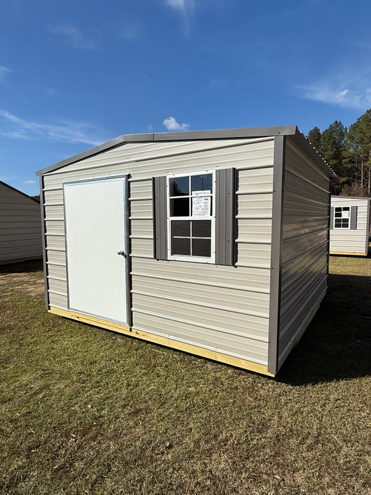 12x12 Gray/Charcoal  Regular Roof Portable Building 