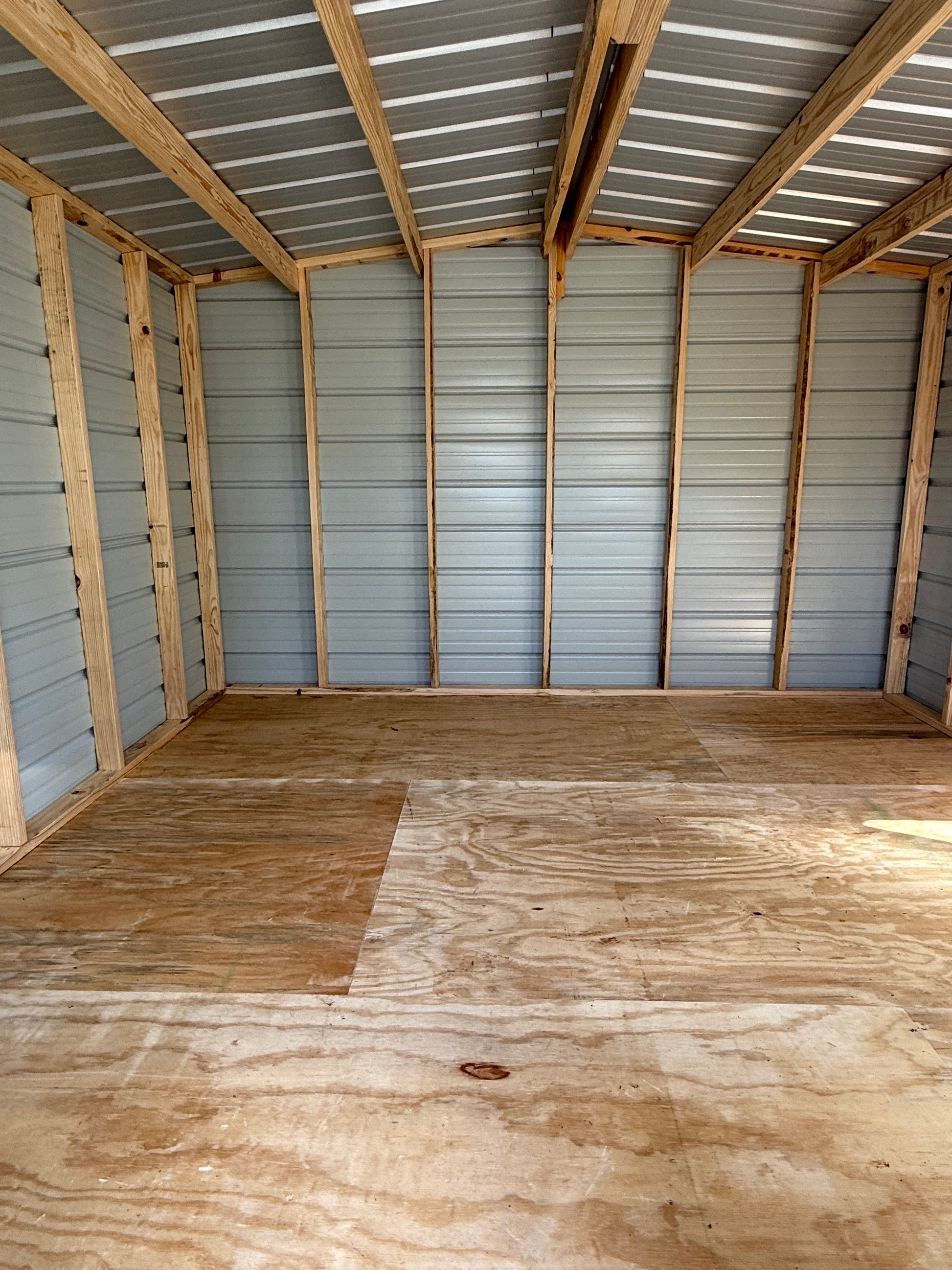 inside view of 12x12 regular roof portable building 