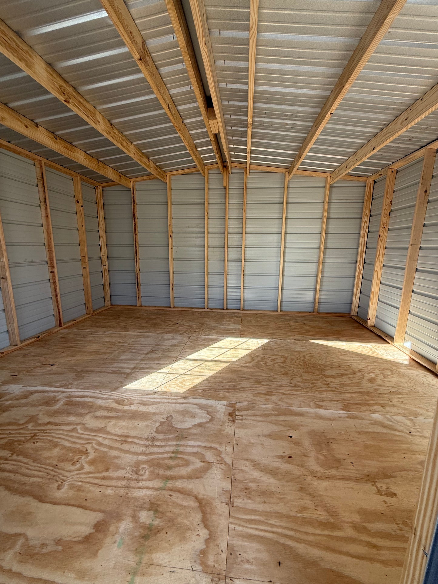 inside view of 12x14 regular roof portable building