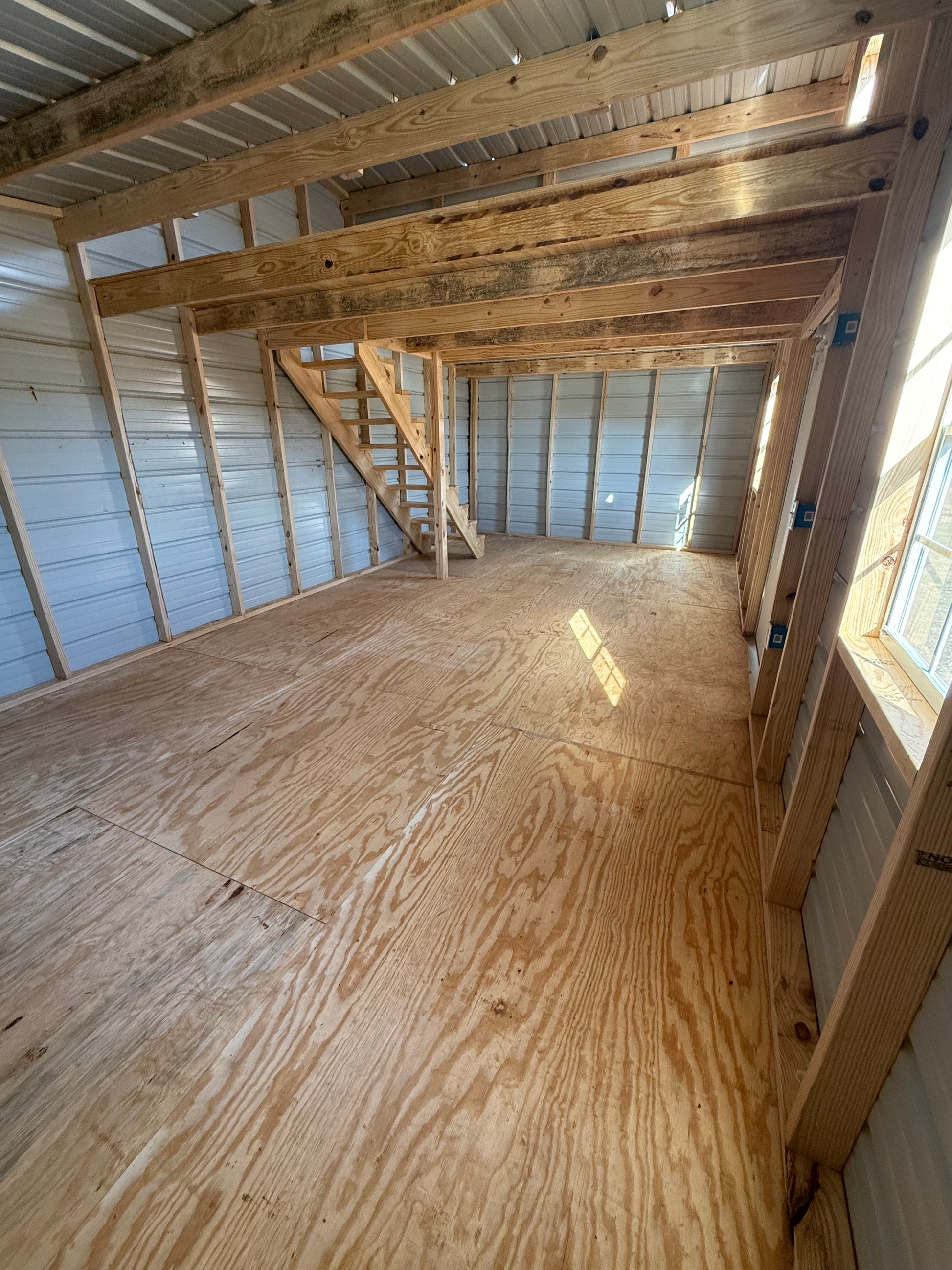 inside view of 12x24 barn