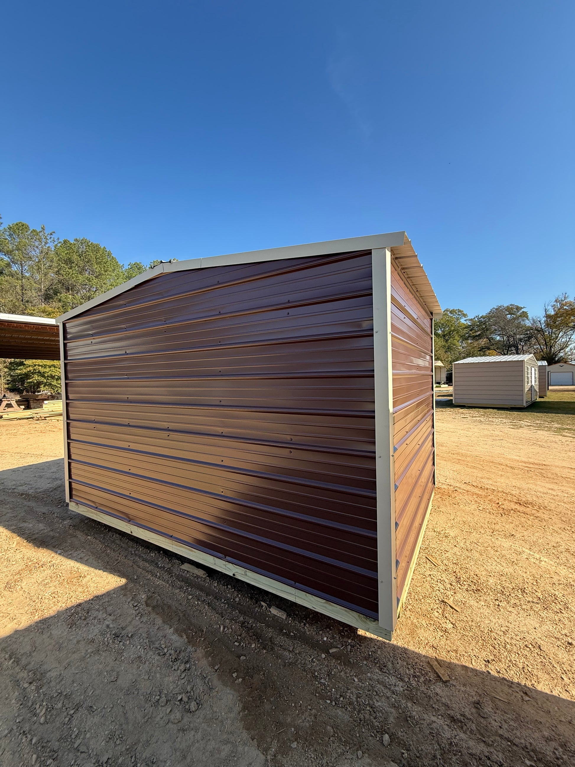 back view of 8x12 regular roof portable building 
